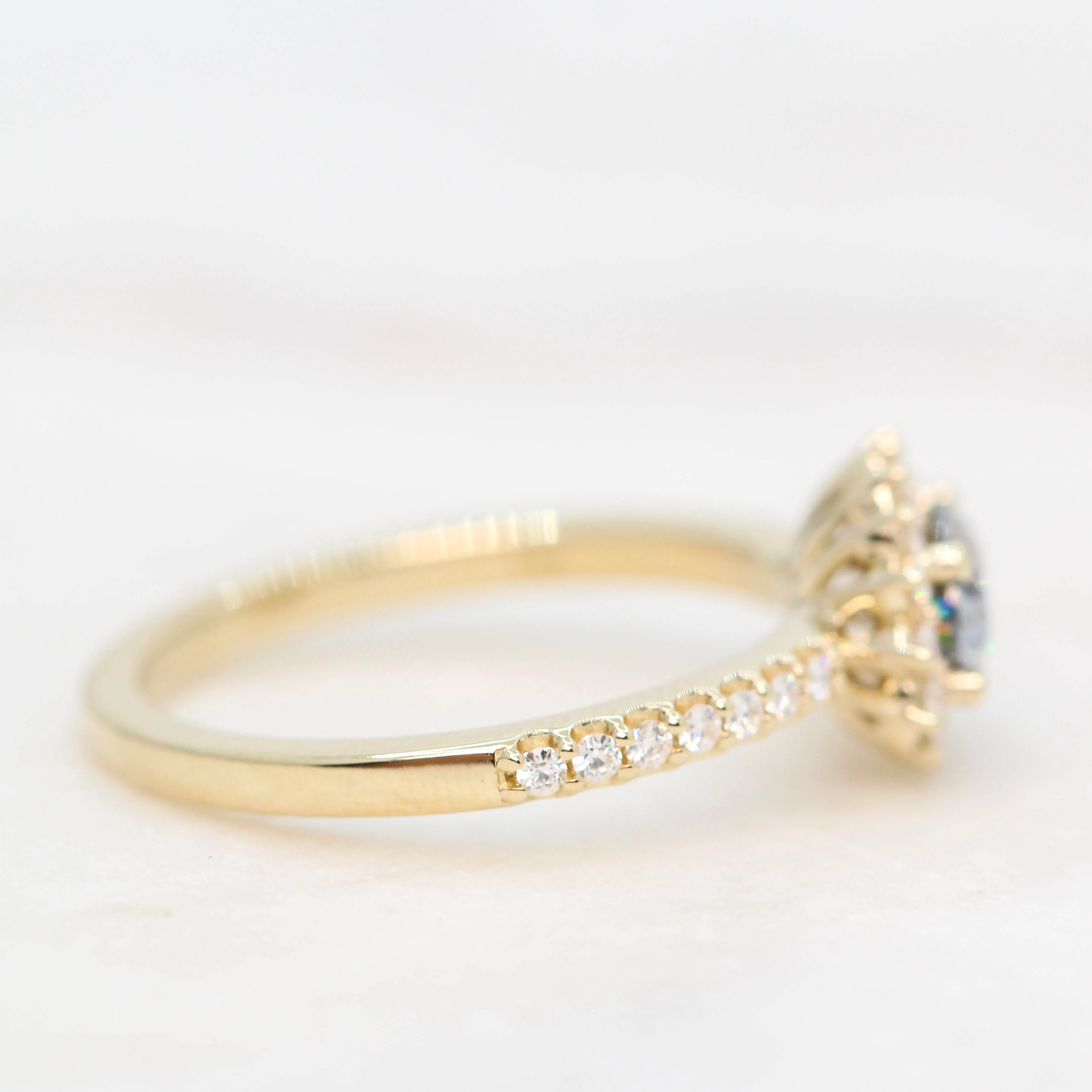 Brigid Ring with a Gray Oval Moissanite and Moissanite Accents - Made to Order - Image 5