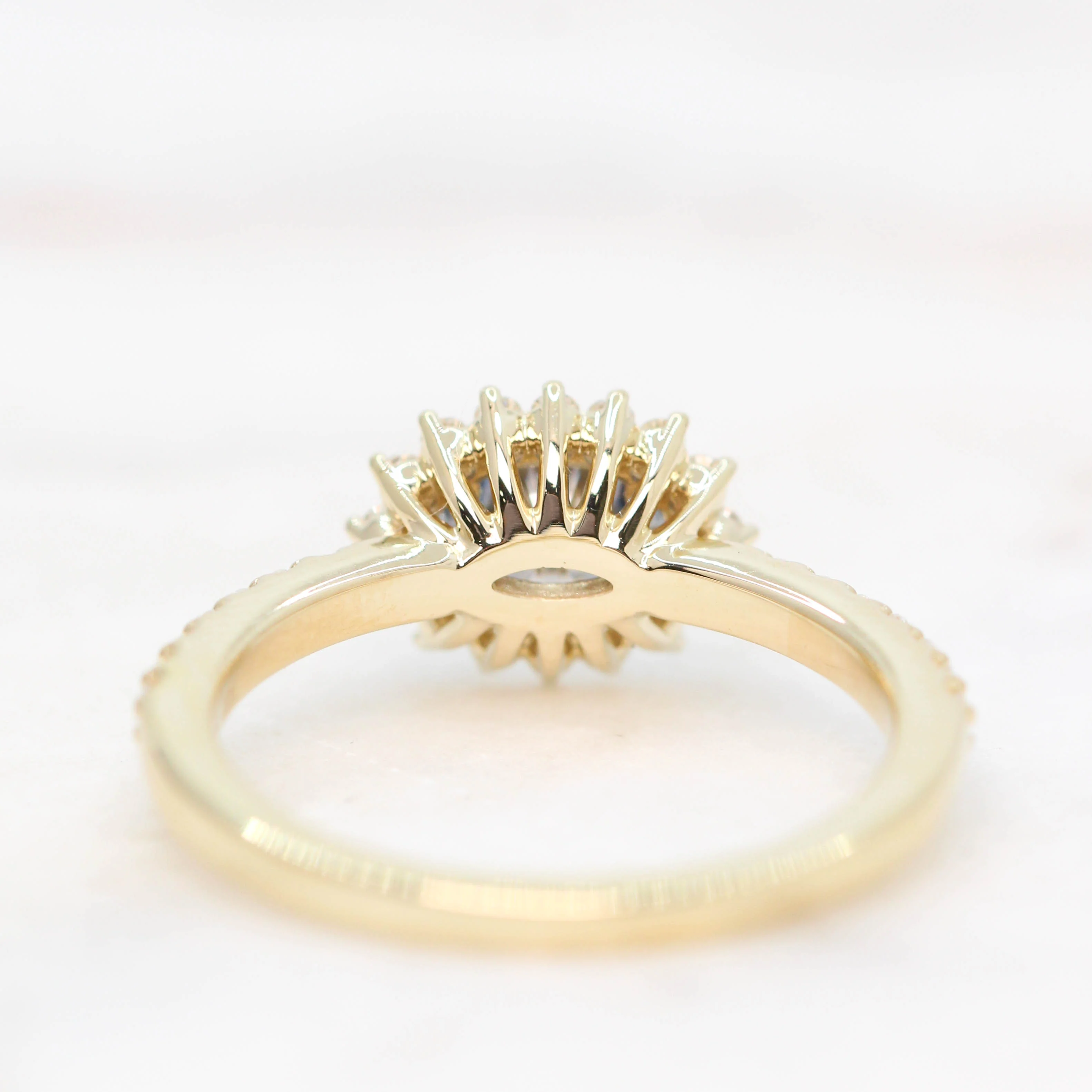Brigid Ring with a Gray Oval Moissanite and Moissanite Accents - Made to Order - Image 6