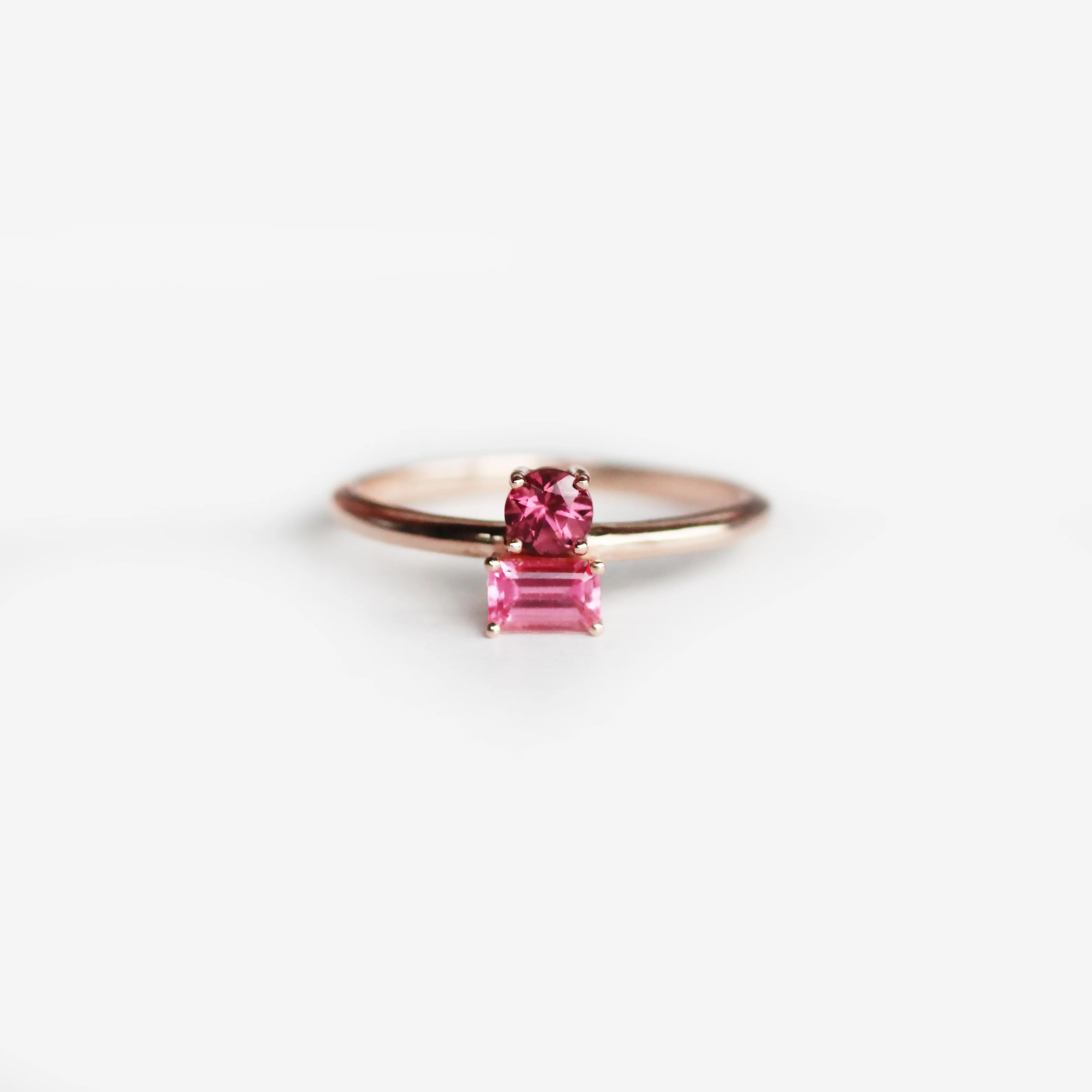 Daria Garnet and Spinel Asymmetrical Double Ring - Made to Order - Image 11
