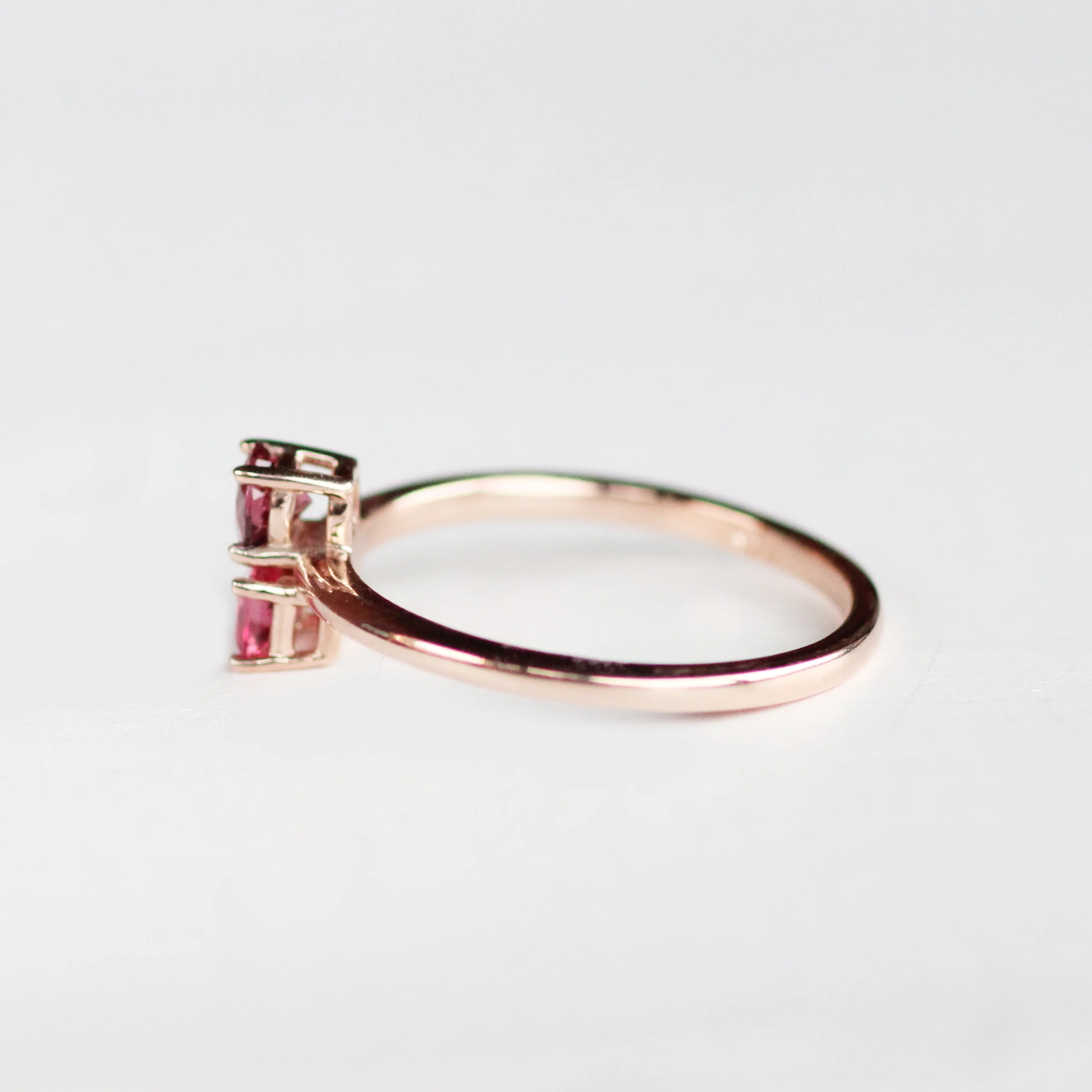 Daria Garnet and Spinel Asymmetrical Double Ring - Made to Order - Image 3