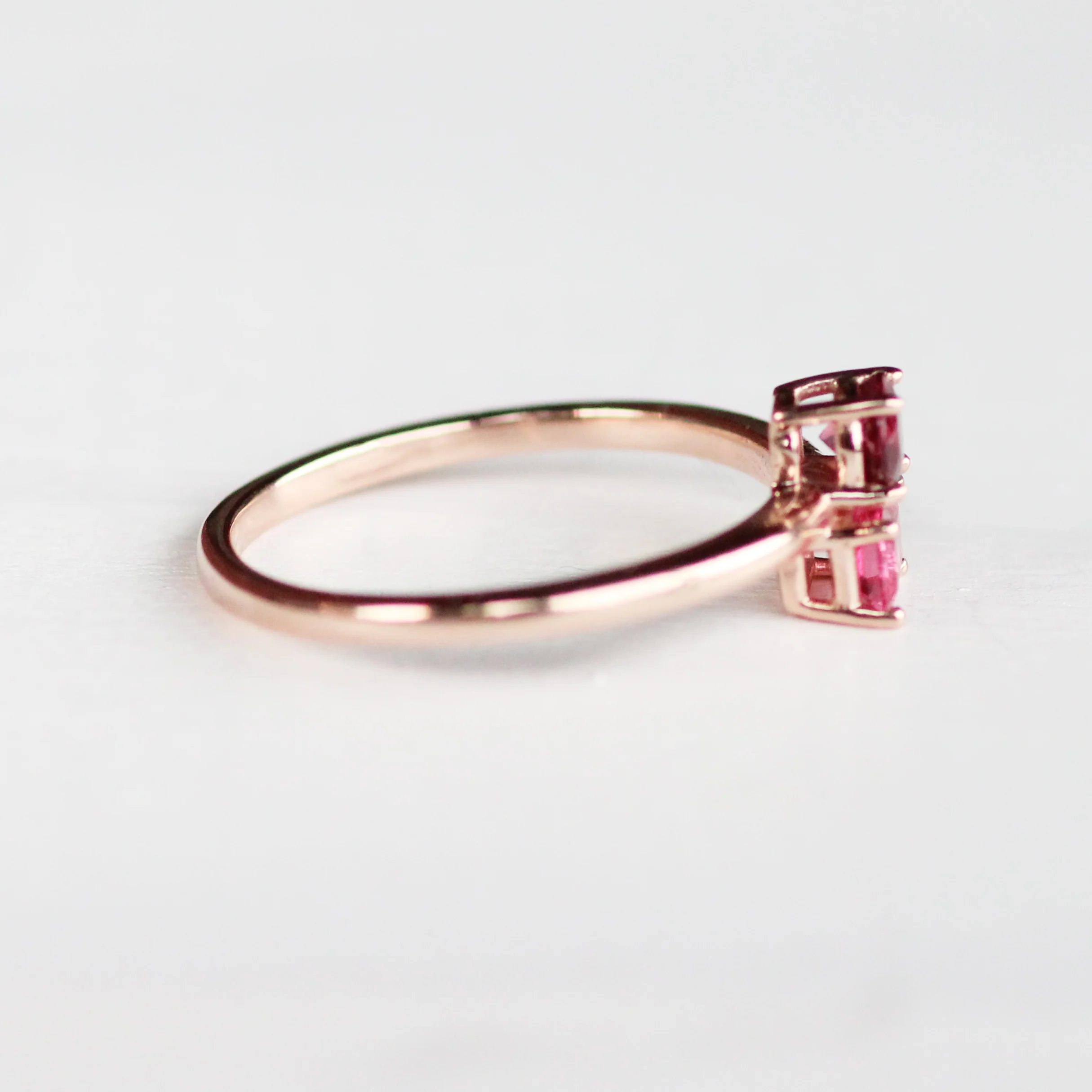 Daria Garnet and Spinel Asymmetrical Double Ring - Made to Order - Image 5