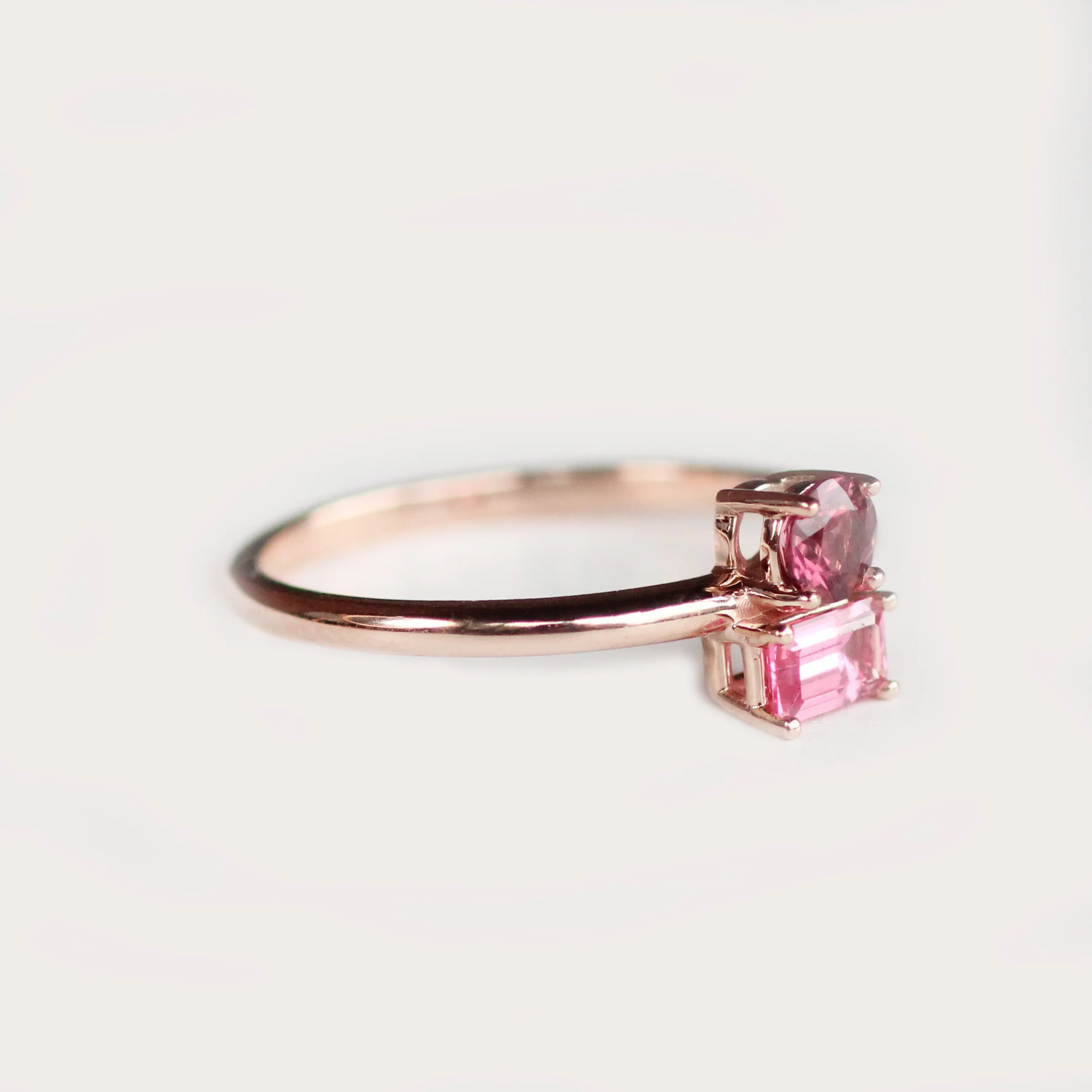 Daria Garnet and Spinel Asymmetrical Double Ring - Made to Order - Image 6