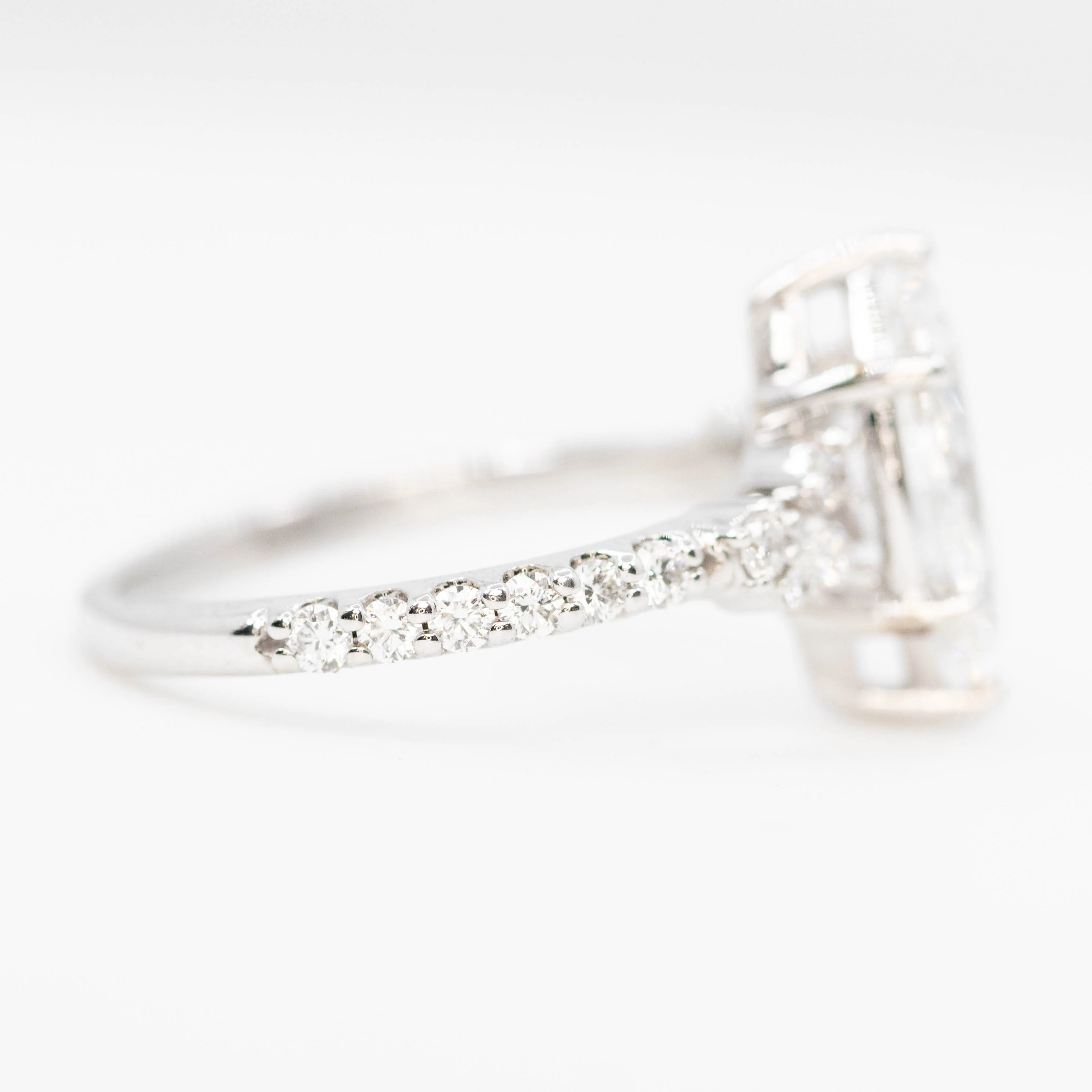 Elodie Ring with a 1.32 Carat Lab Grown Marquise Diamond and White Lab Grown Accent Diamonds in 14k White Gold - Ready to Size and Ship - Image 6