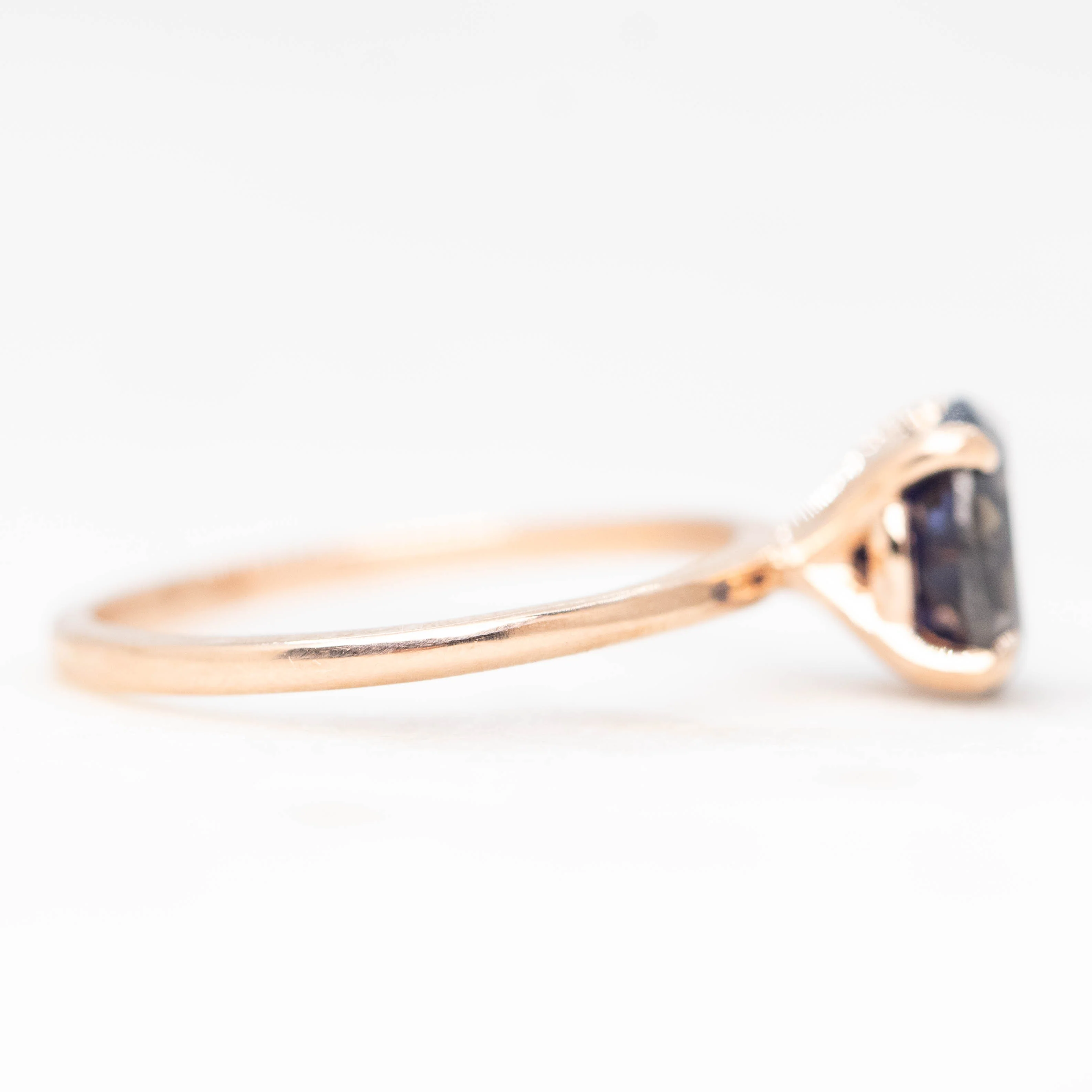 Emma Ring with a 1.63 Carat Round Iolite in 14k Rose Gold - Ready to Size and Ship - Image 4