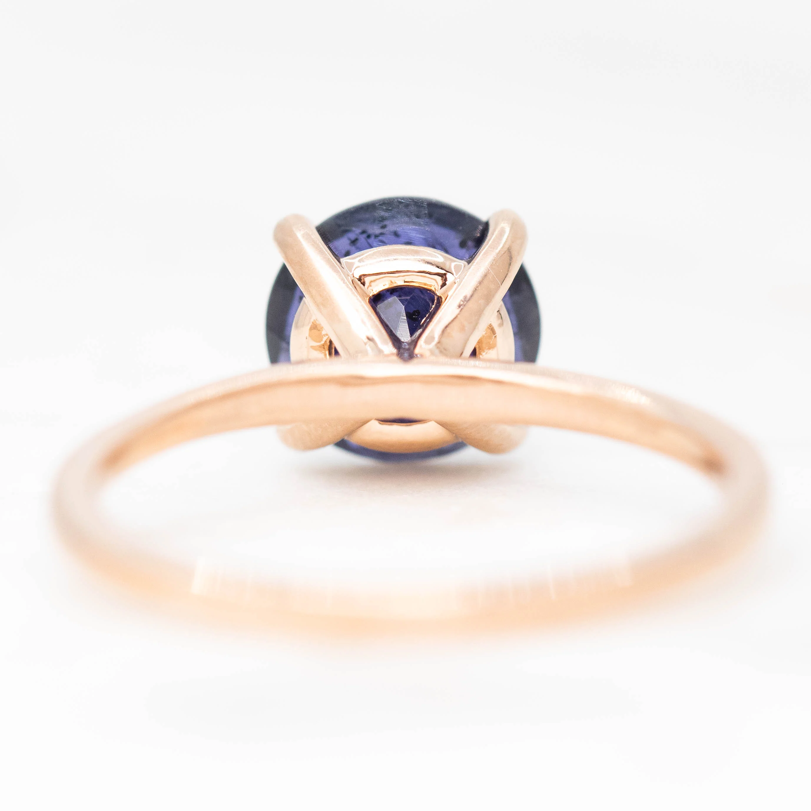 Emma Ring with a 1.63 Carat Round Iolite in 14k Rose Gold - Ready to Size and Ship - Image 6