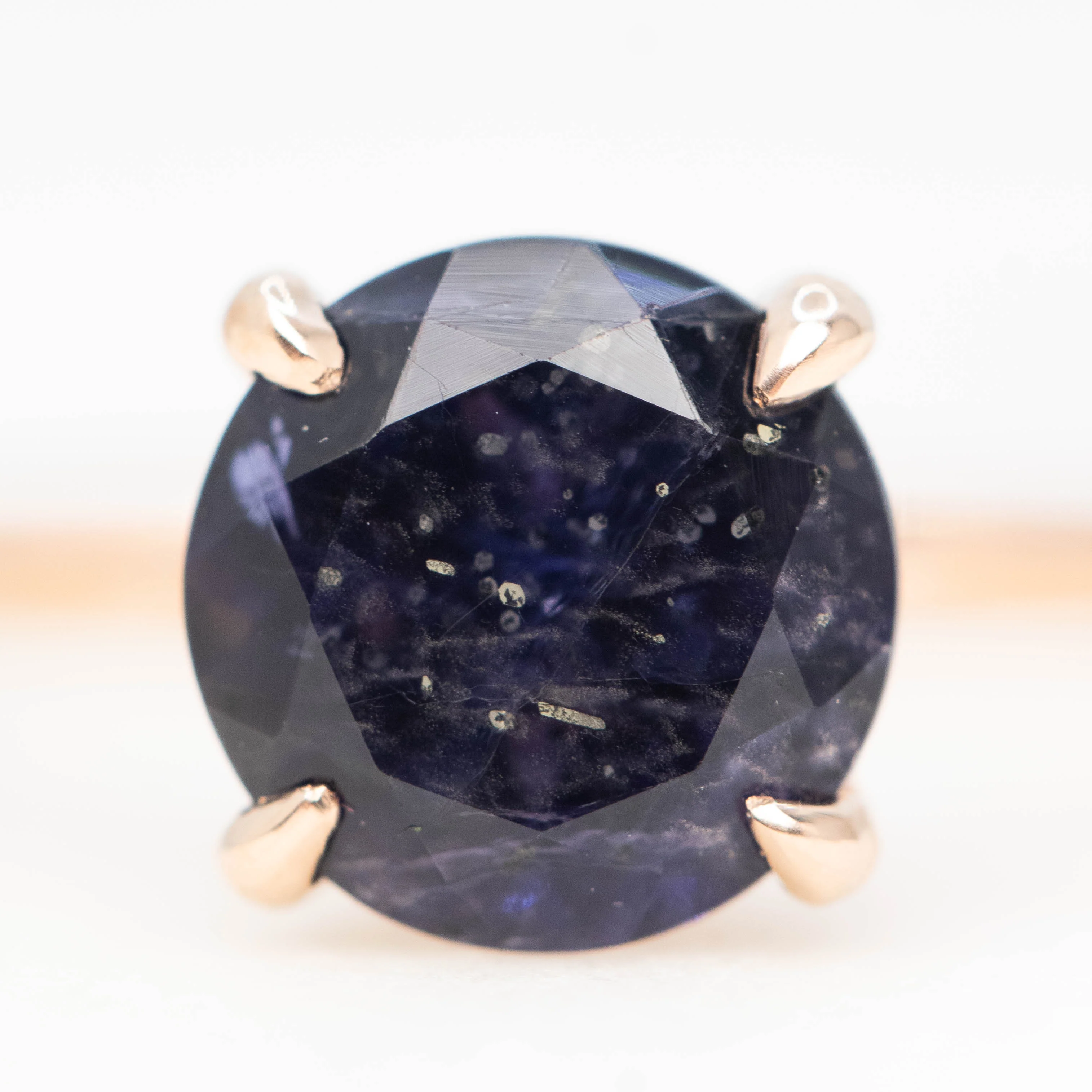 Emma Ring with a 1.63 Carat Round Iolite in 14k Rose Gold - Ready to Size and Ship - Image 7