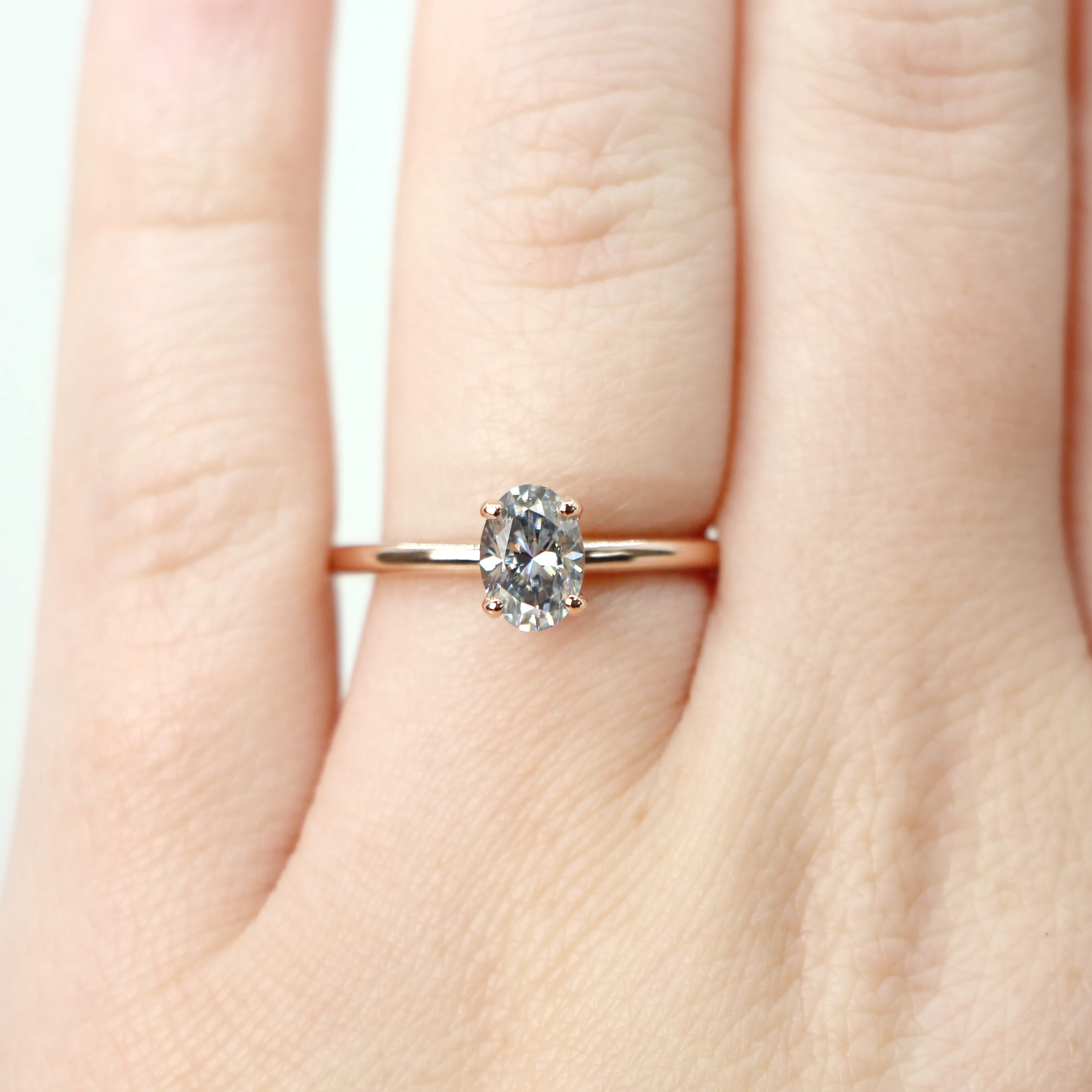 Emma Ring with a Gray Oval Moissanite - Made to Order - Image 2