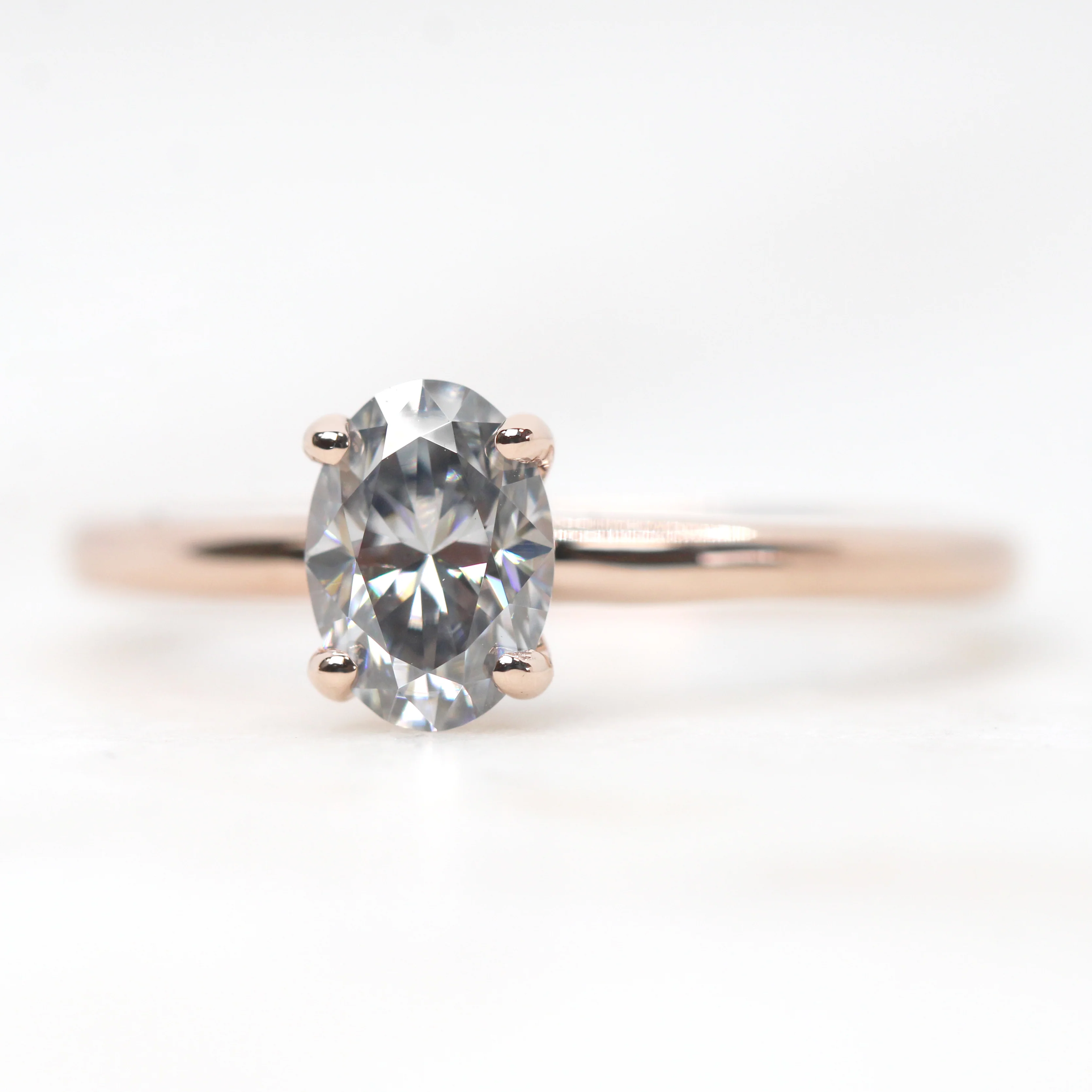 Emma Ring with a Gray Oval Moissanite - Made to Order - Image 3