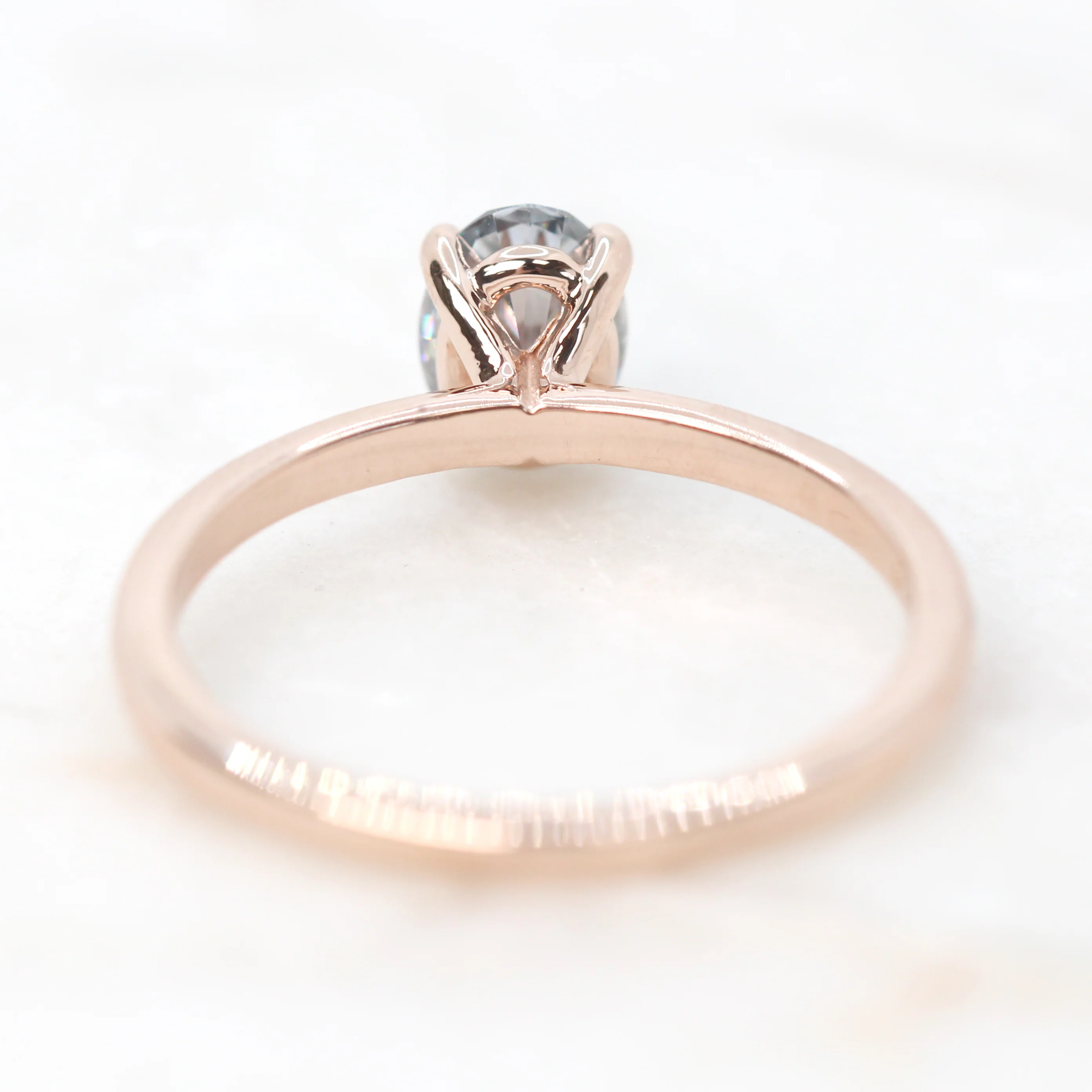 Emma Ring with a Gray Oval Moissanite - Made to Order - Image 6