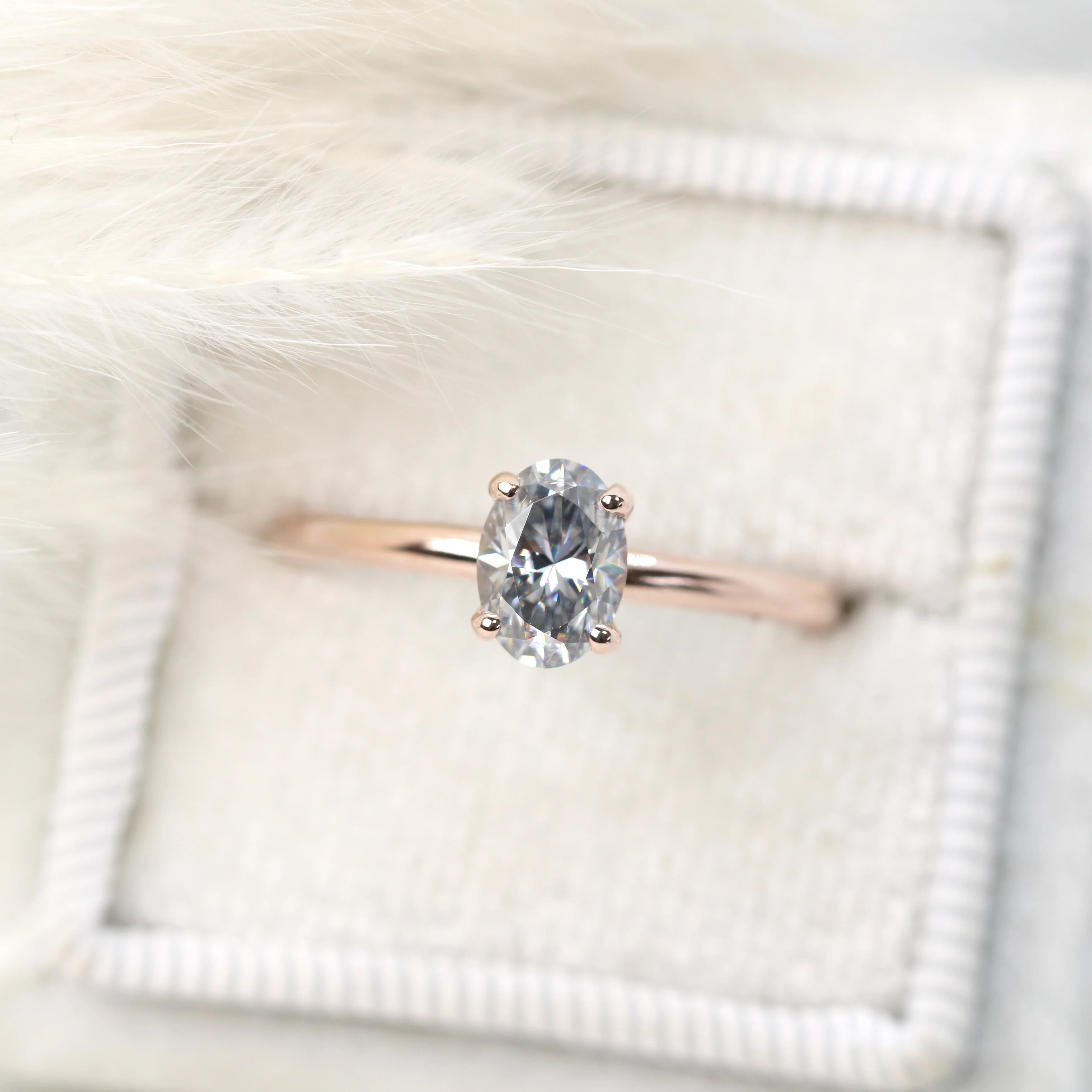 Emma Ring with a Gray Oval Moissanite - Made to Order - Image 7