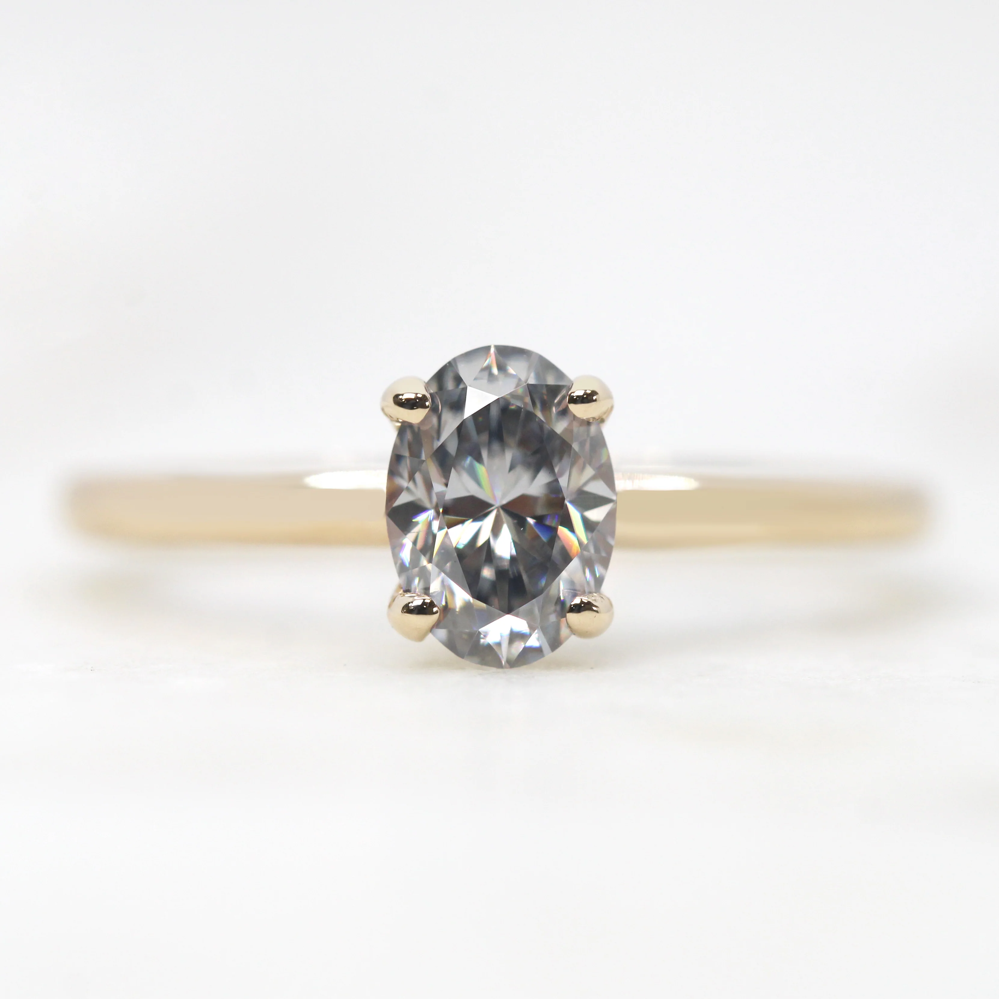 Emma Ring with a Gray Oval Moissanite - Made to Order - Image 8