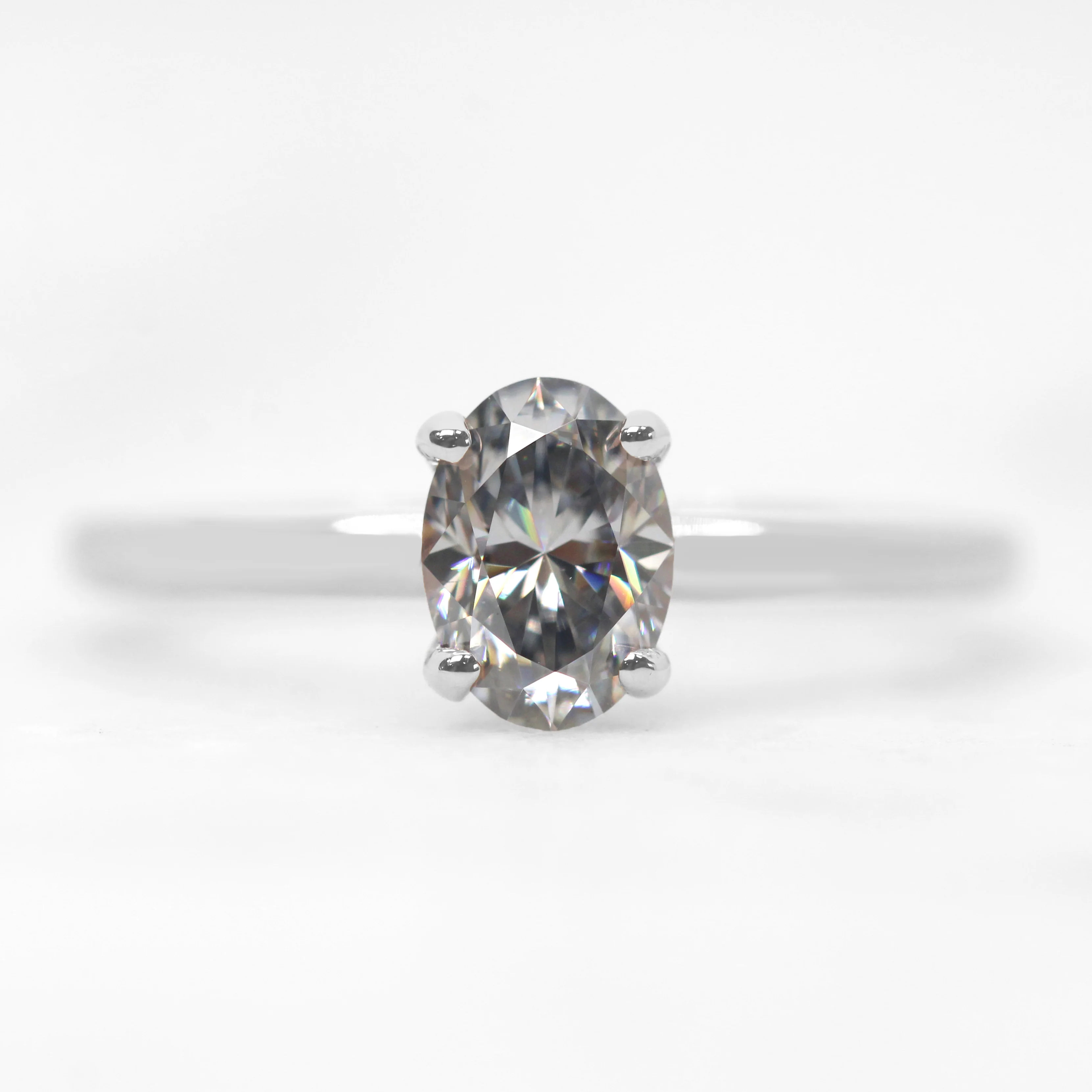 Emma Ring with a Gray Oval Moissanite - Made to Order - Image 9