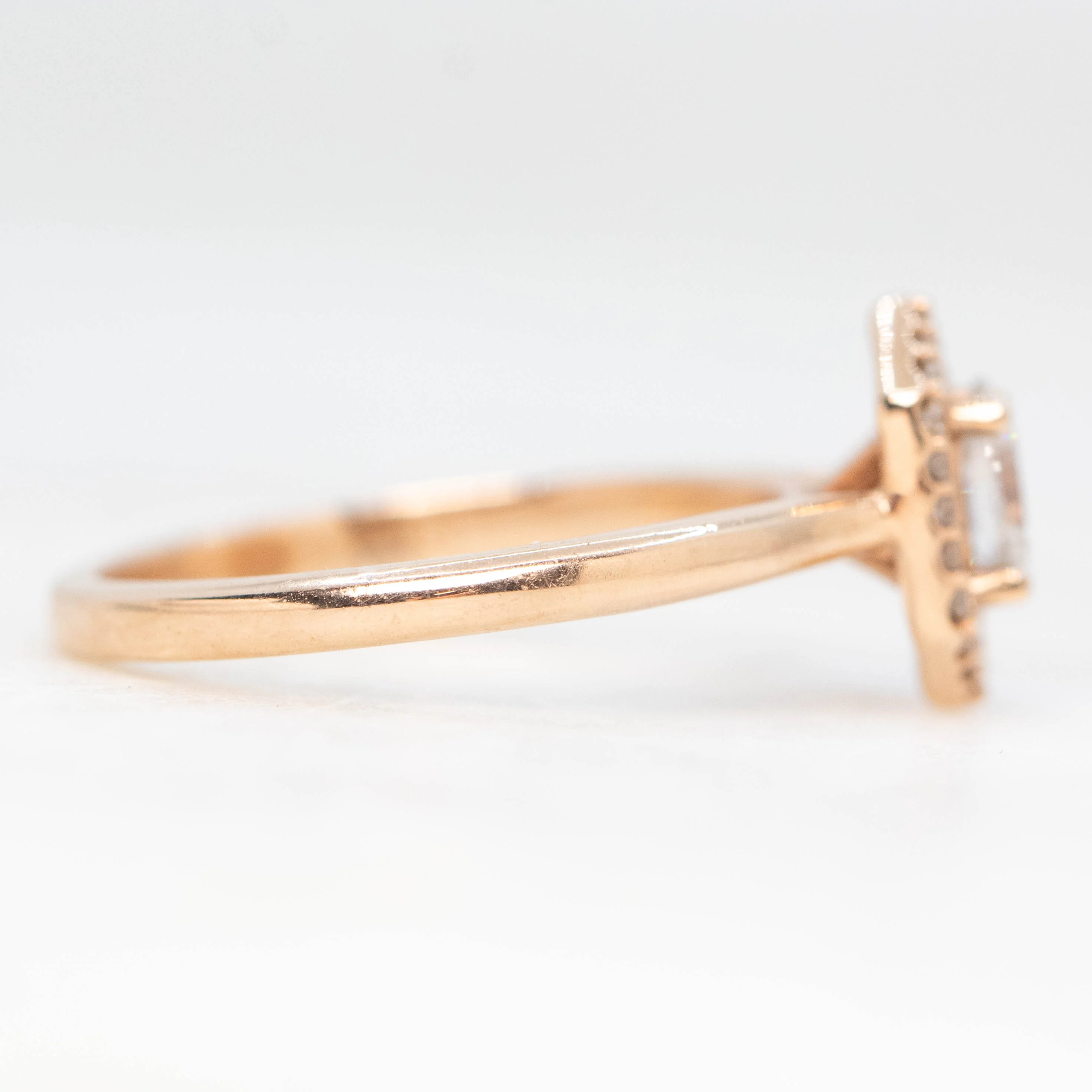 Etta Ring with a 0.37 Carat Oval Lab Grown Certified Diamond in 10k Rose Gold - Ready to Size and Ship - Image 4