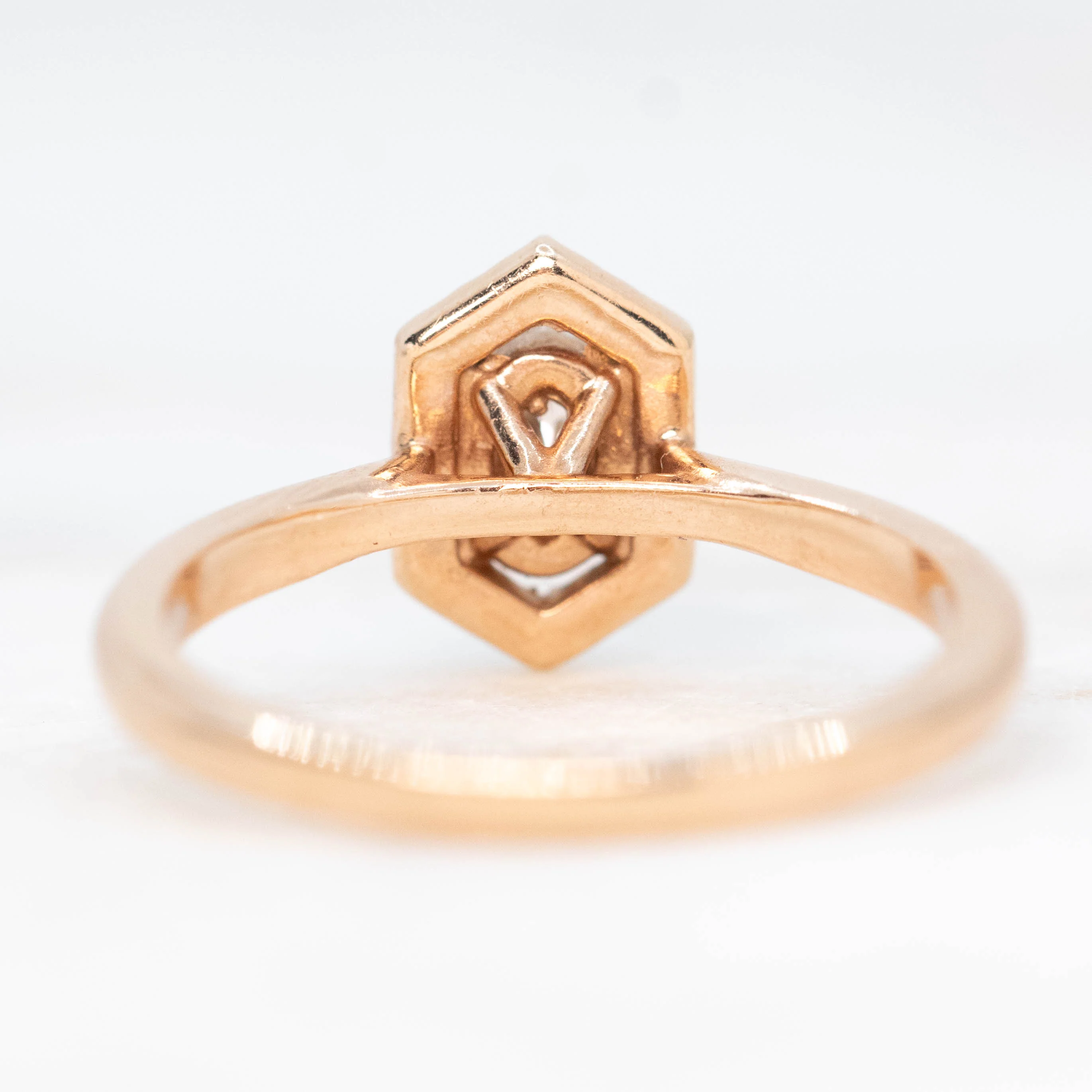 Etta Ring with a 0.37 Carat Oval Lab Grown Certified Diamond in 10k Rose Gold - Ready to Size and Ship - Image 6