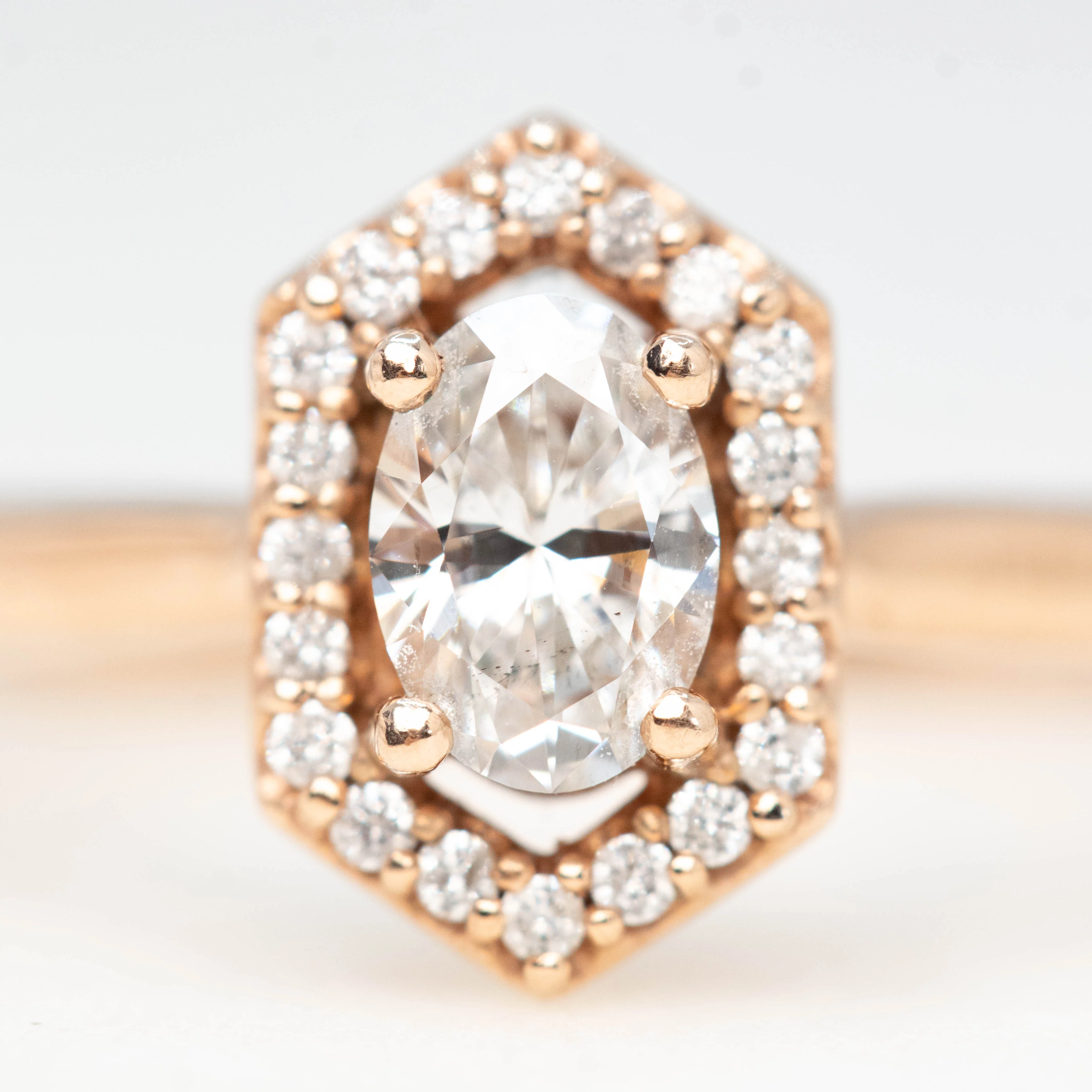 Etta Ring with a 0.37 Carat Oval Lab Grown Certified Diamond in 10k Rose Gold - Ready to Size and Ship - Image 7