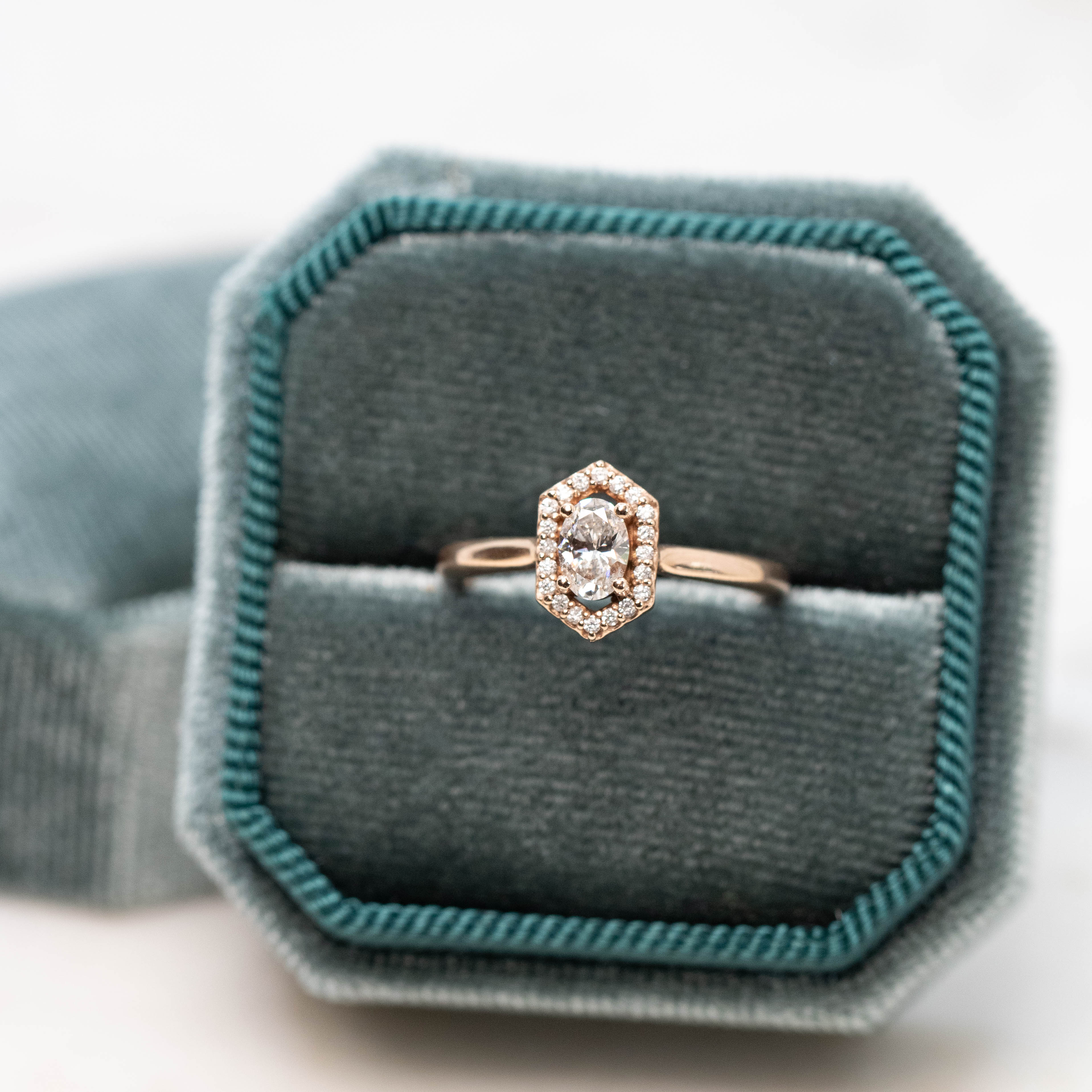 Etta Ring with a 0.37 Carat Oval Lab Grown Certified Diamond in 10k Rose Gold - Ready to Size and Ship - Image 8