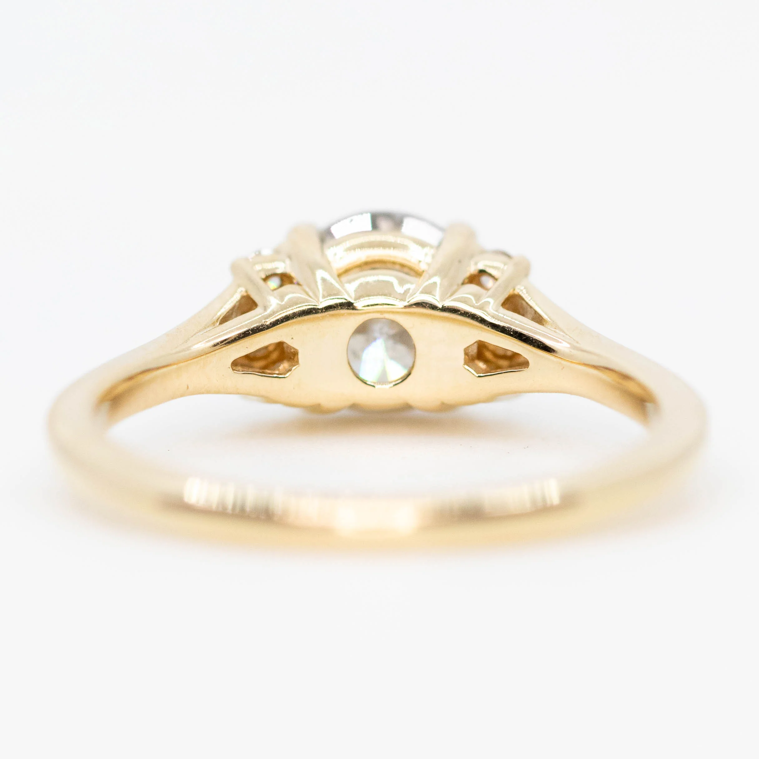 Evie Ring with a 1.20 Carat Gray Salt and Pepper Diamond and White Accent Diamonds in 14k Yellow Gold - Ready to Size and Ship - Image 6