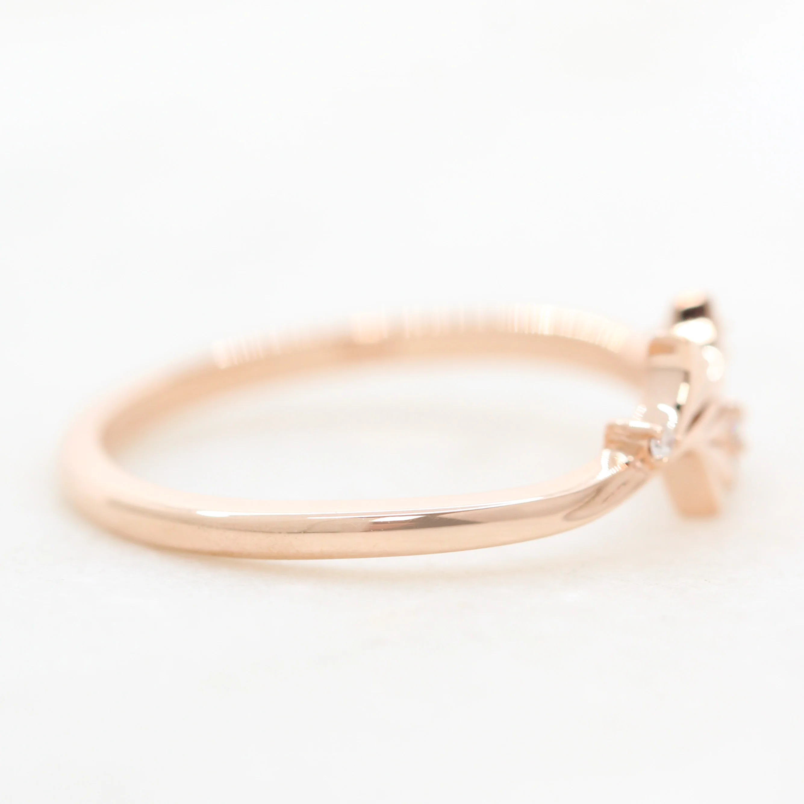 Gingko Leaf Ring with Diamond Accents - Made to Order - Image 5