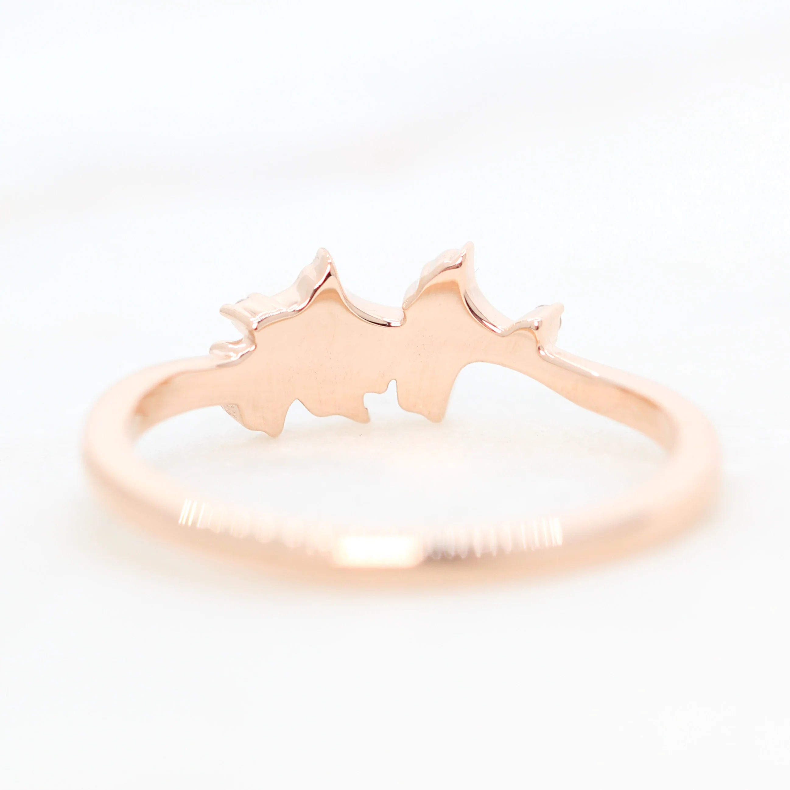 Gingko Leaf Ring with Diamond Accents - Made to Order - Image 6
