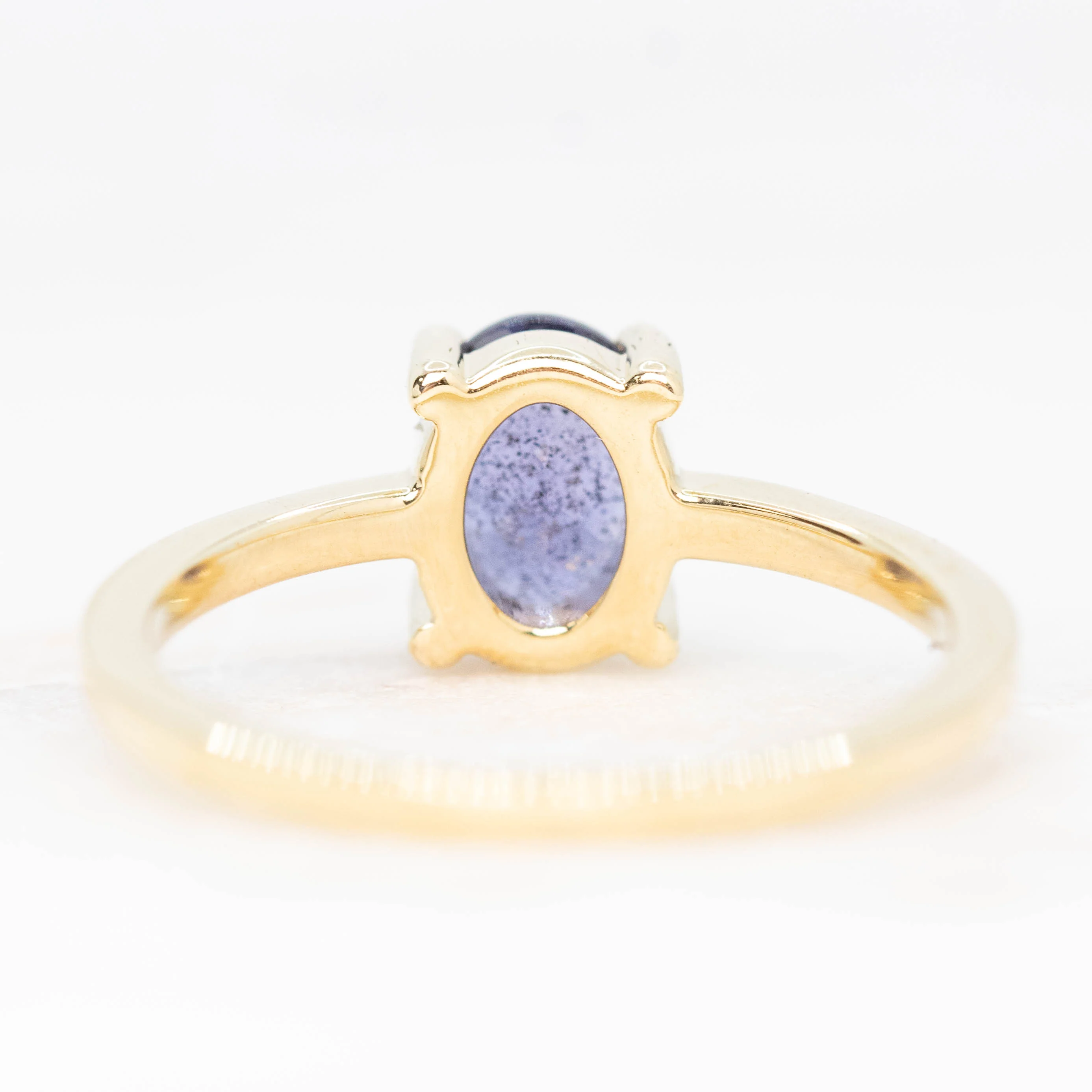 Heath Ring with a 0.74 Carat Oval Iolite and White Accent Diamonds in 14k Yellow Gold - Ready to Size and Ship - Image 6