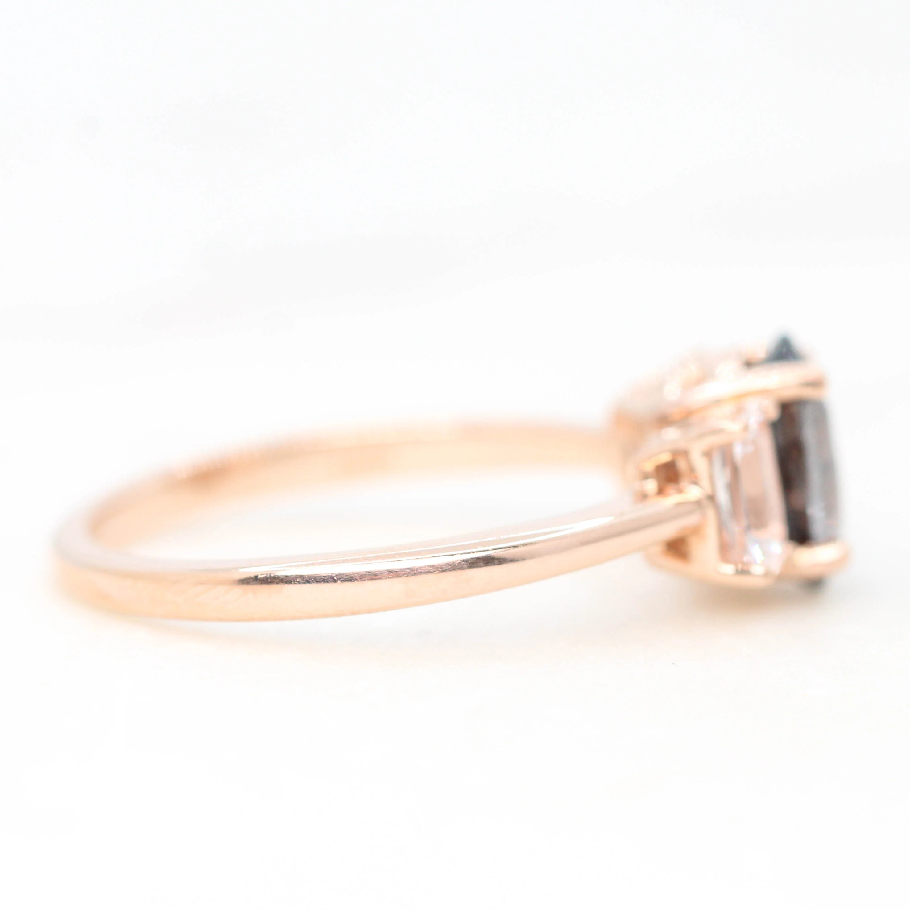 Hellen Ring with a 1.35 Carat Oval Spinel and White Sapphire Accents in 14k Rose Gold - Ready to Size and Ship - Image 5