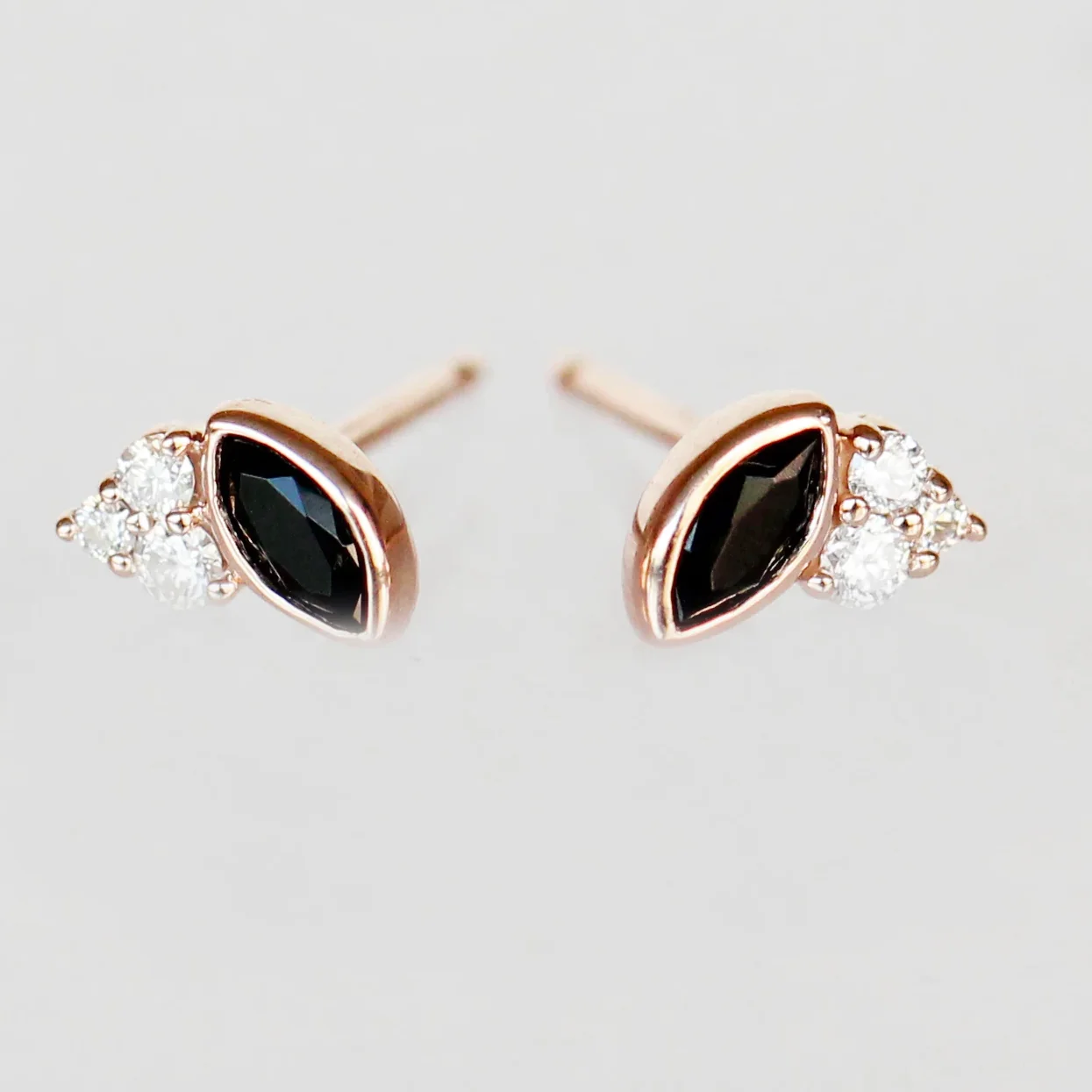 Jolean Earrings with Onyx + Diamonds - Made to Order, Choose Your Gold Tone - Image 4