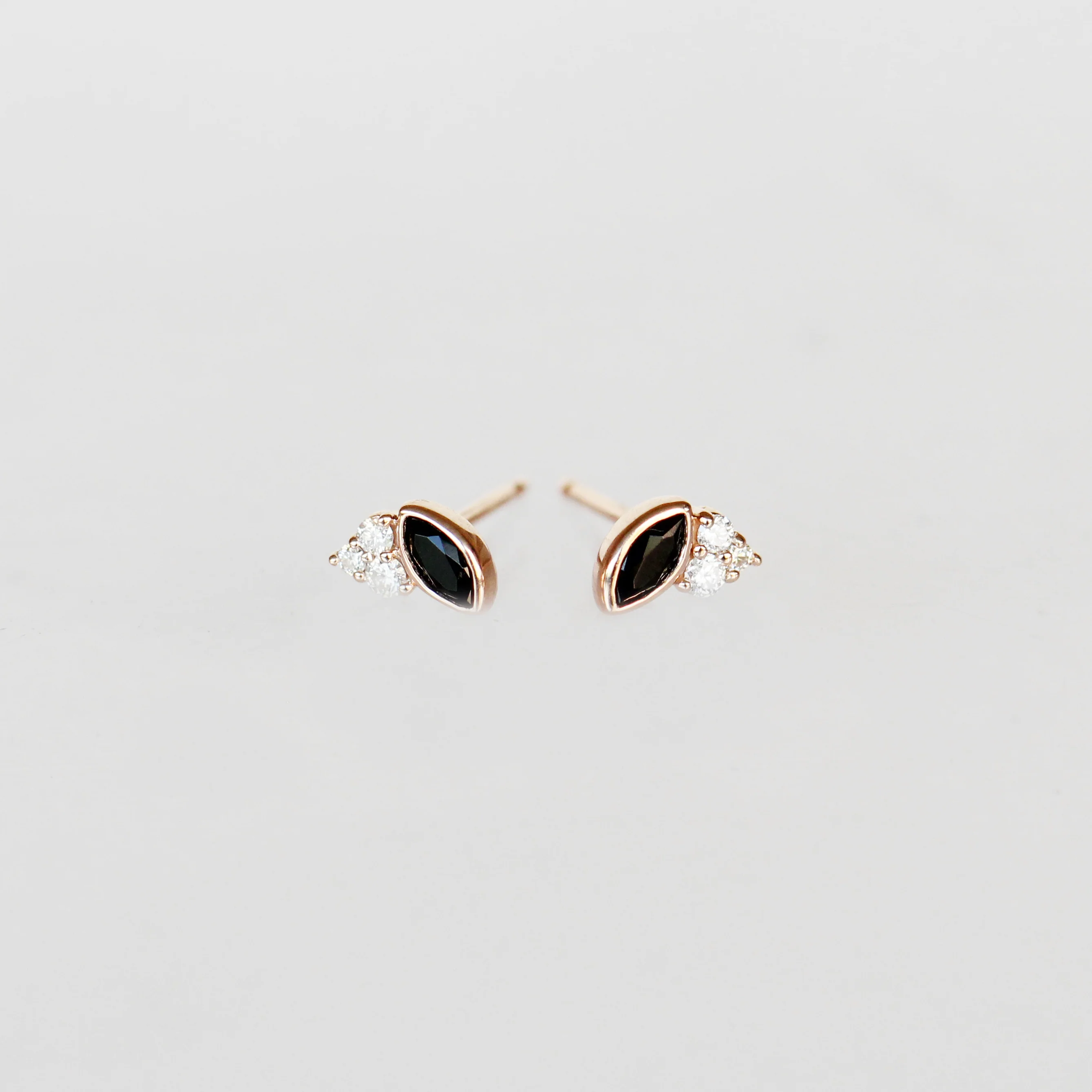 Jolean Earrings with Onyx + Diamonds - Made to Order, Choose Your Gold Tone - Image 5