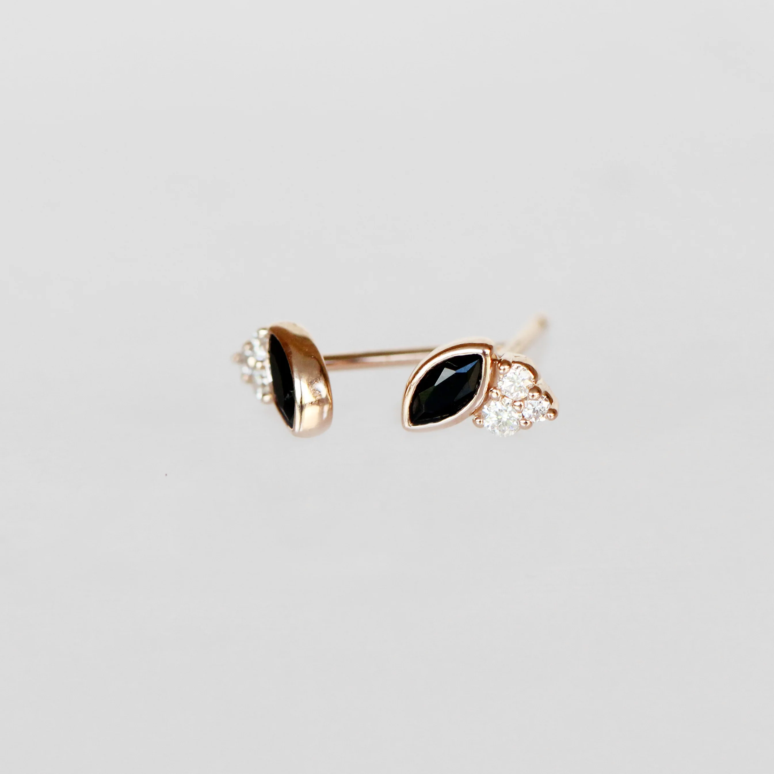 Jolean Earrings with Onyx + Diamonds - Made to Order, Choose Your Gold Tone - Image 6