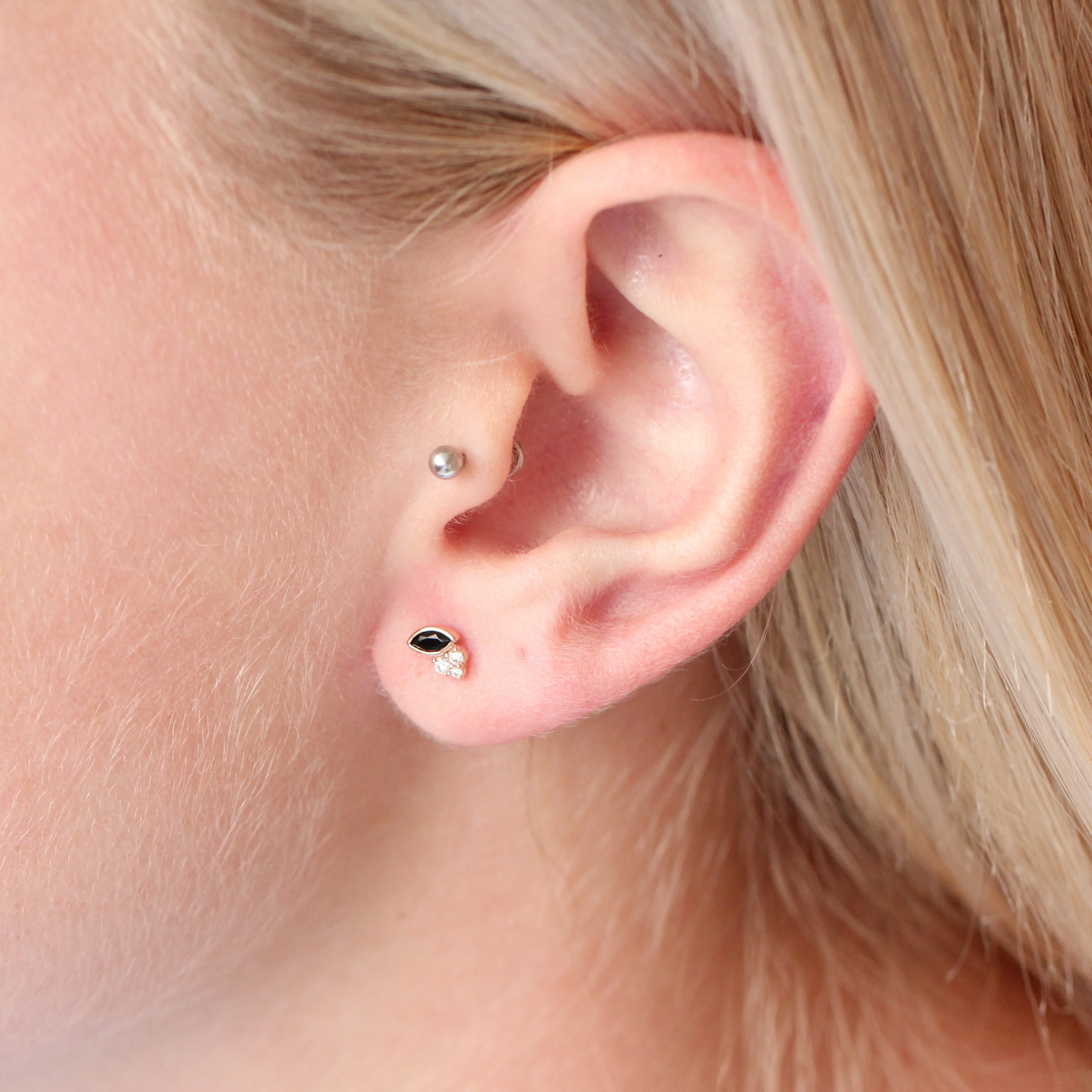 Jolean Earrings with Onyx + Diamonds - Made to Order, Choose Your Gold Tone - Image 8