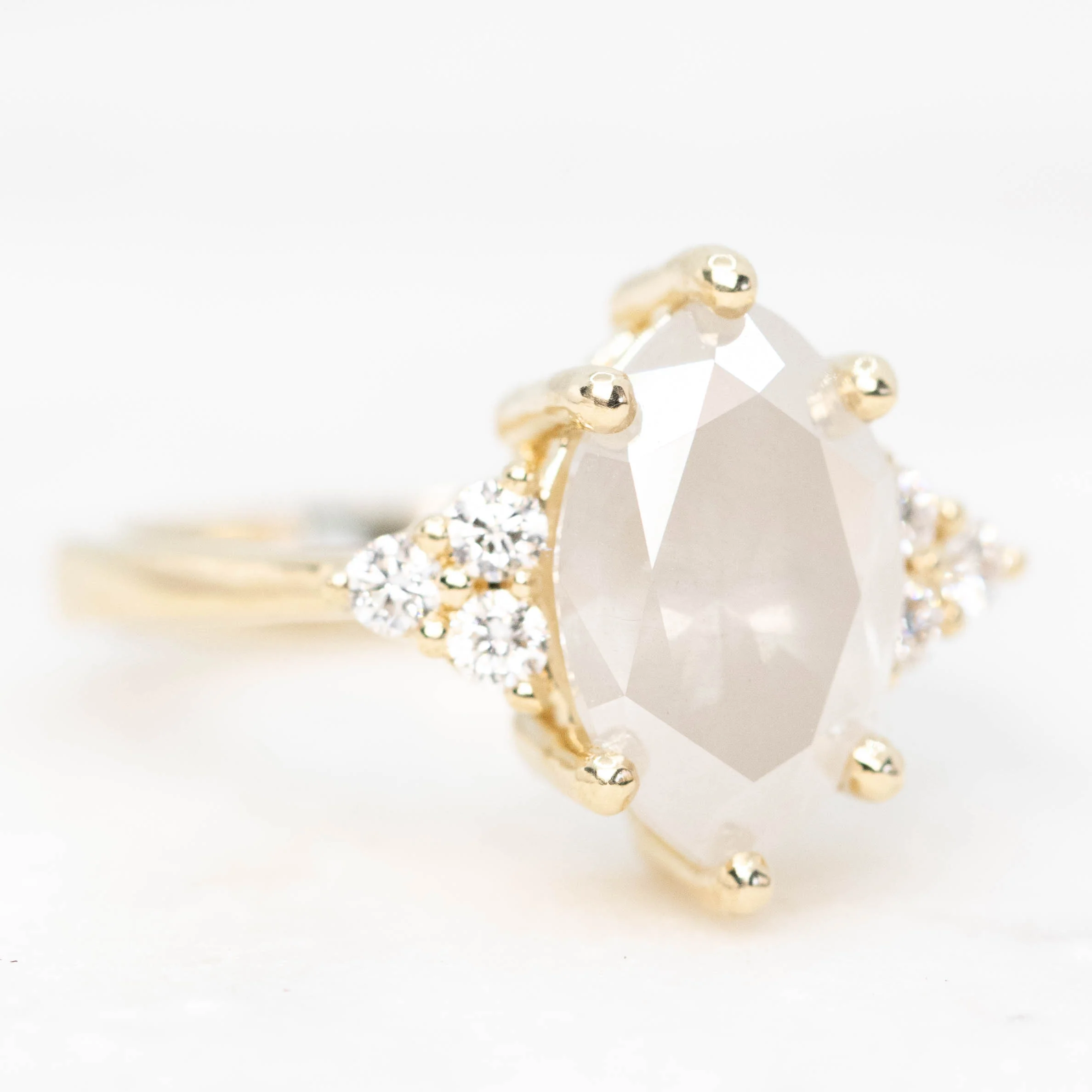 Imogene Ring with a 3.21 Carat Misty White Marquise Diamond and Canadian White Accent Diamonds in 14k Yellow Gold - Ready to Size and Ship - Image 4