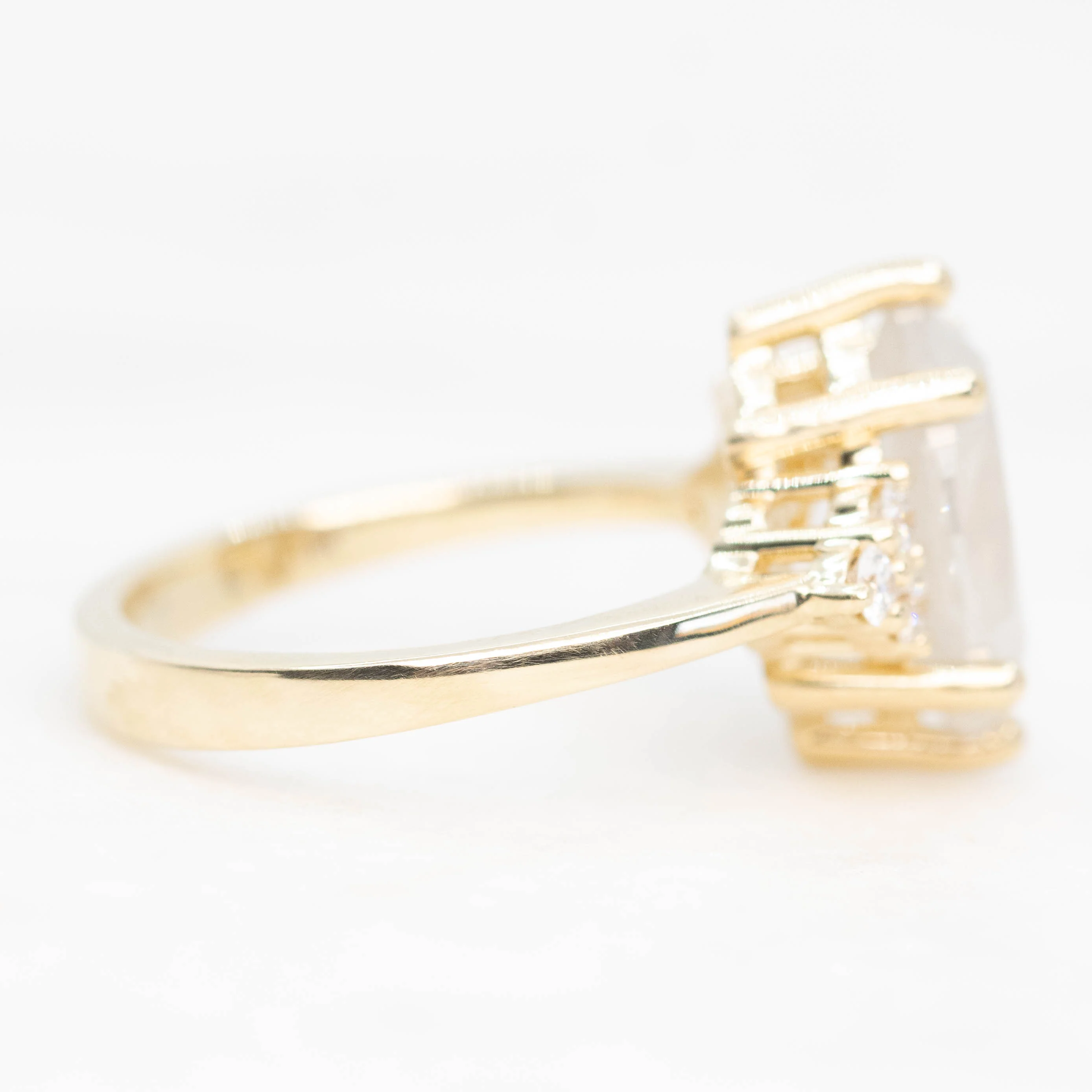 Imogene Ring with a 3.21 Carat Misty White Marquise Diamond and Canadian White Accent Diamonds in 14k Yellow Gold - Ready to Size and Ship - Image 5
