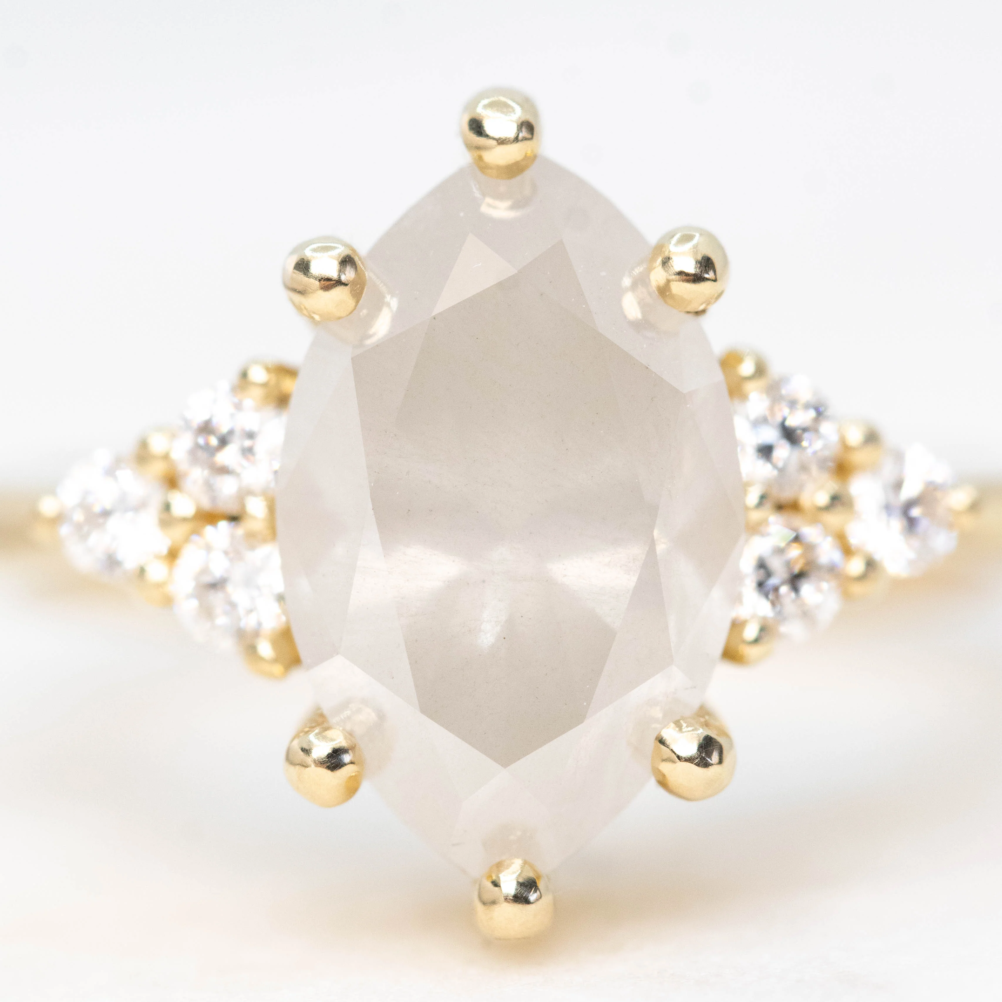Imogene Ring with a 3.21 Carat Misty White Marquise Diamond and Canadian White Accent Diamonds in 14k Yellow Gold - Ready to Size and Ship - Image 7