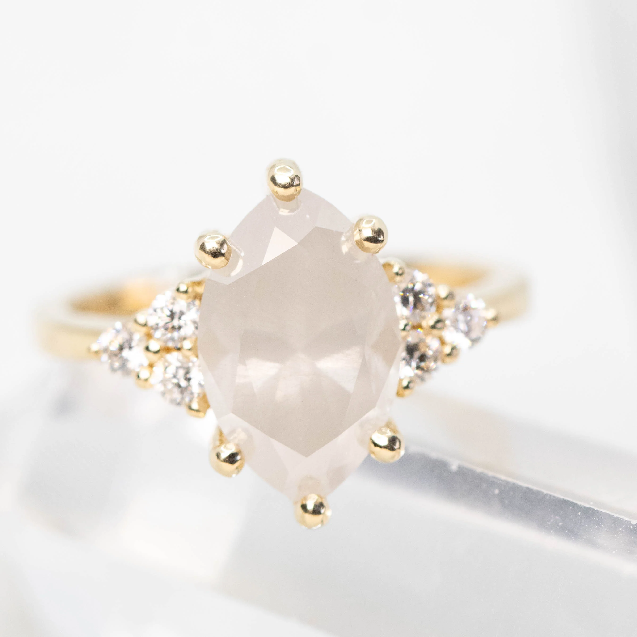 Imogene Ring with a 3.21 Carat Misty White Marquise Diamond and Canadian White Accent Diamonds in 14k Yellow Gold - Ready to Size and Ship - Image 8