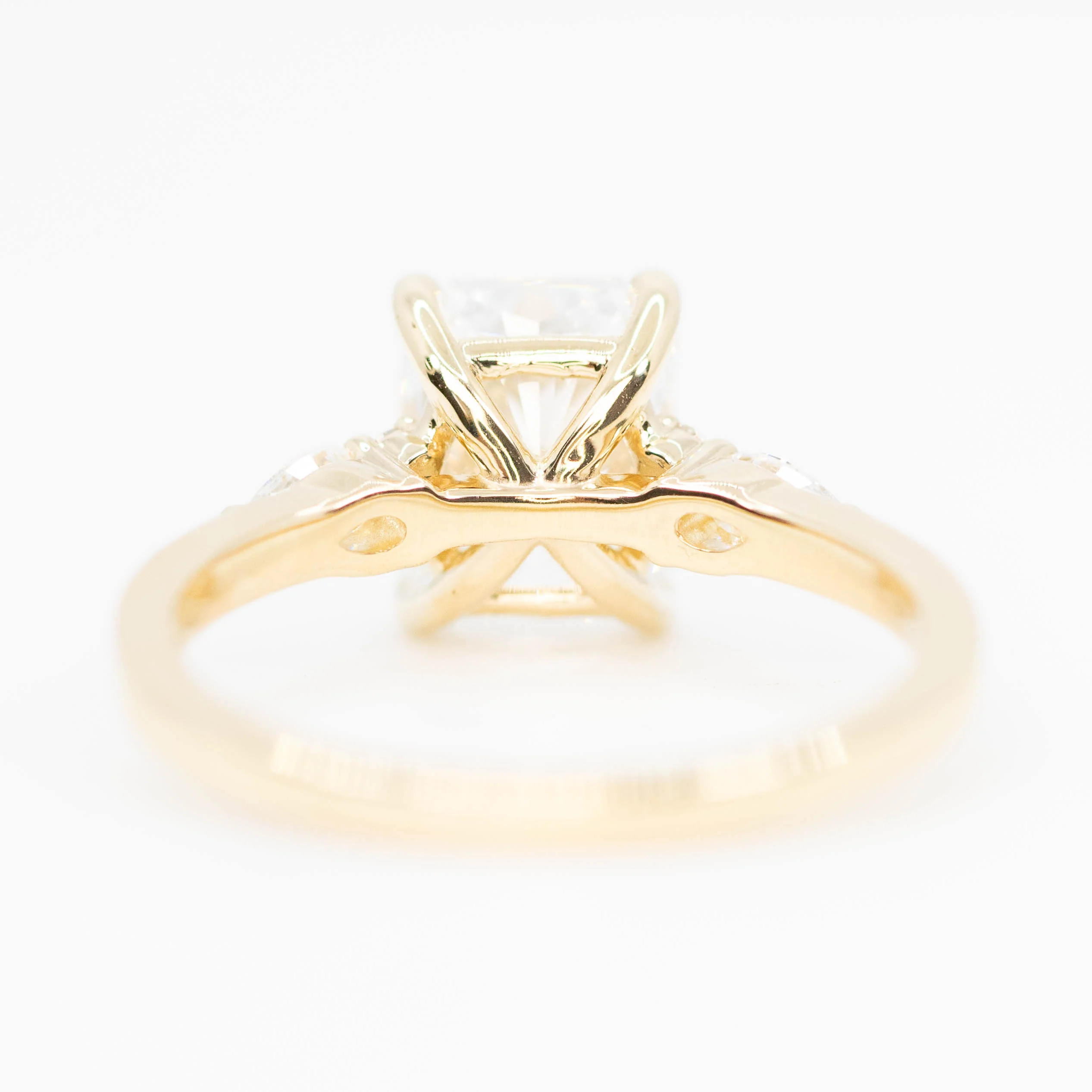 Jenna Ring with a 2.26 Carat Lab Grown Radiant Cut Diamond and Lab Grown Accent Diamonds in 14k Yellow Gold - Ready to Size and Ship - Image 6