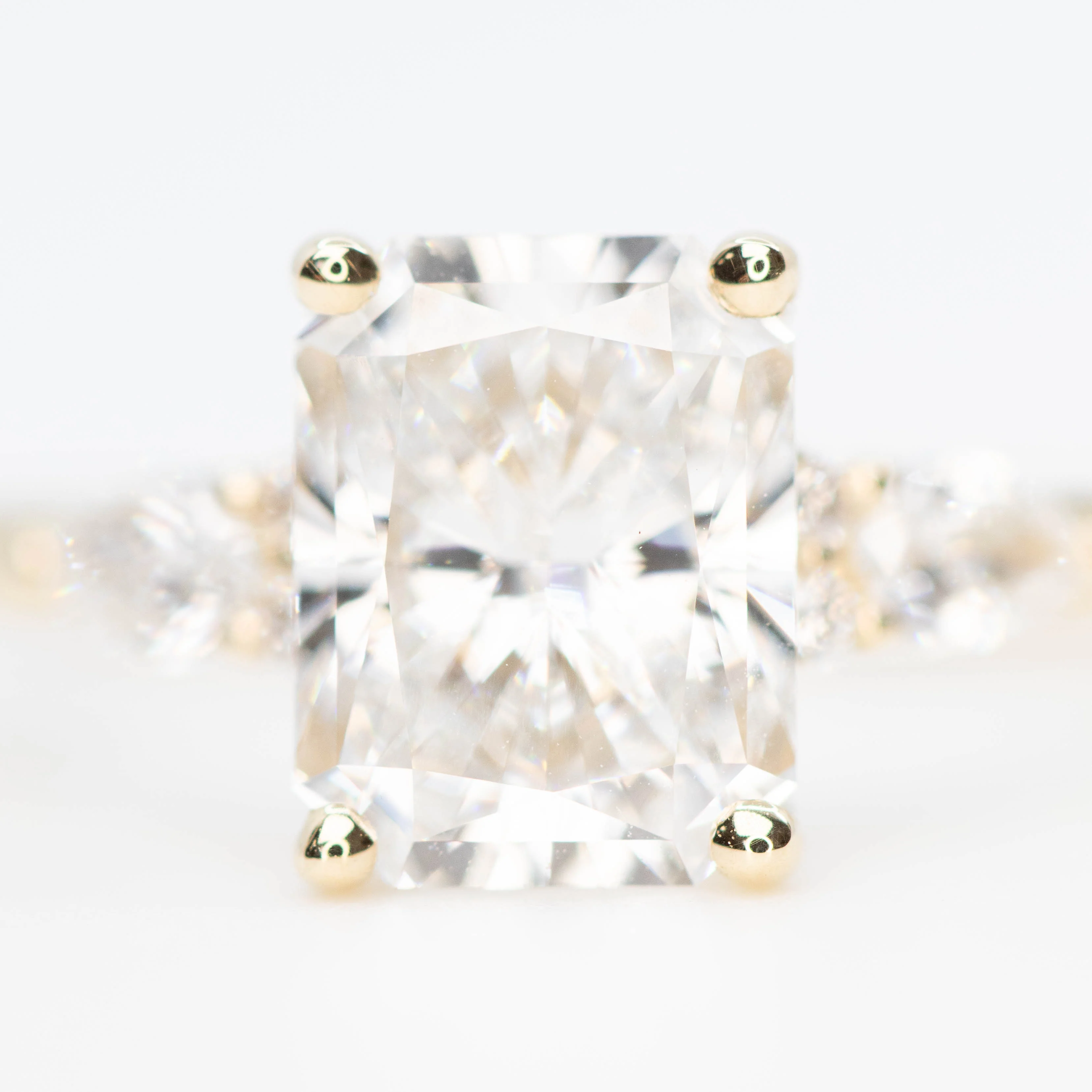 Jenna Ring with a 2.26 Carat Lab Grown Radiant Cut Diamond and Lab Grown Accent Diamonds in 14k Yellow Gold - Ready to Size and Ship - Image 8