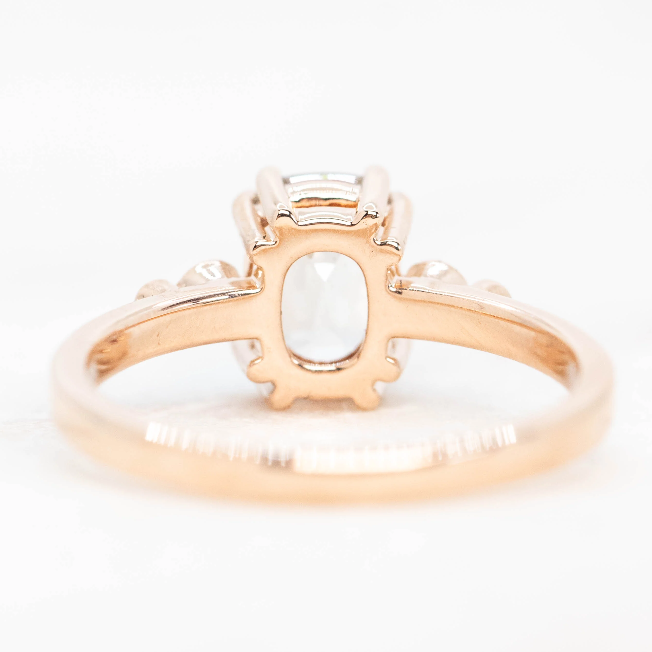 Joyce Ring with a 2.18 Carat Antique Cushion Cut Sapphire and White Accent Diamonds in 14k Rose Gold - Ready to Size and Ship - Image 6