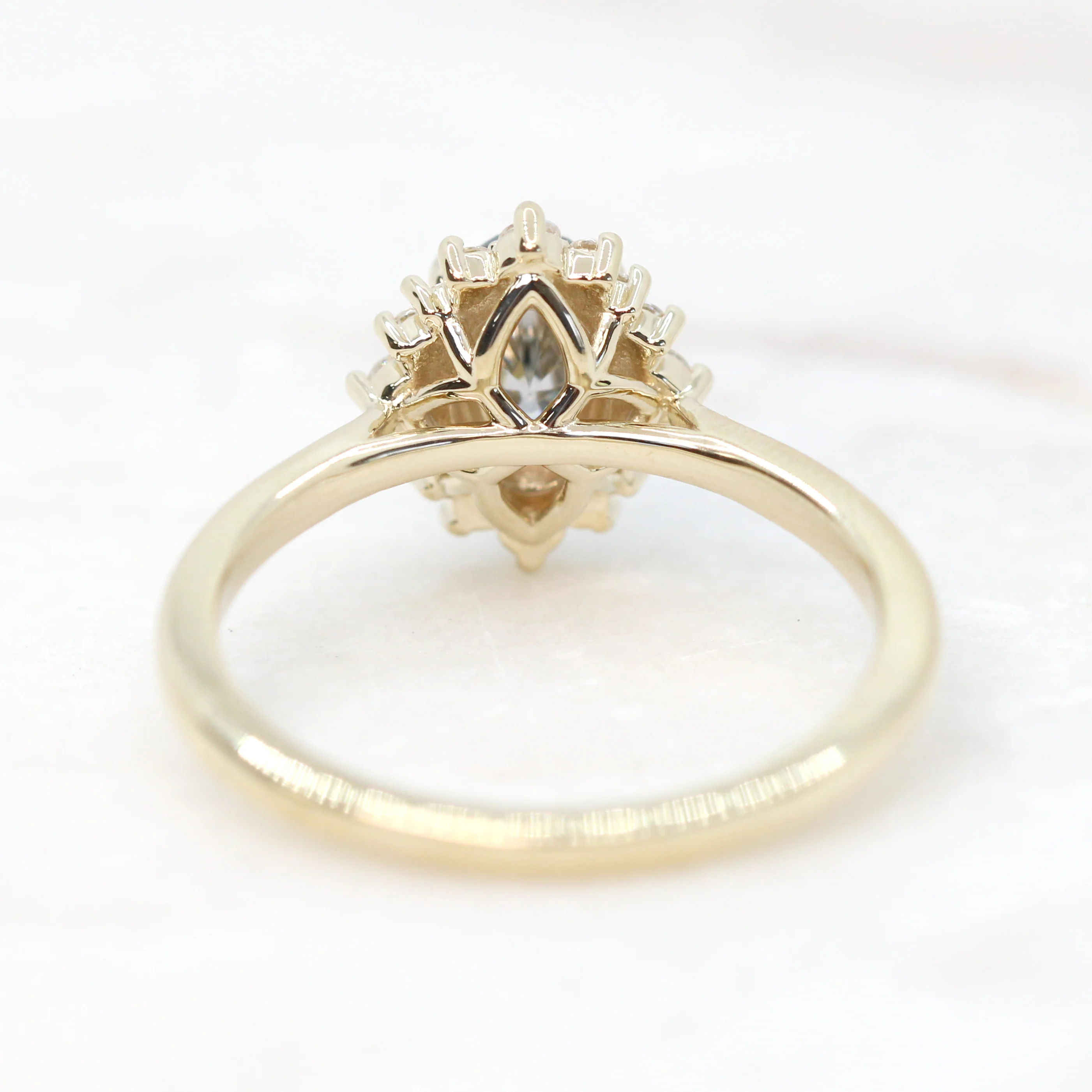 Lena Ring with a Gray Oval Moissanite and Moissanite Accents - Made to Order - Image 6