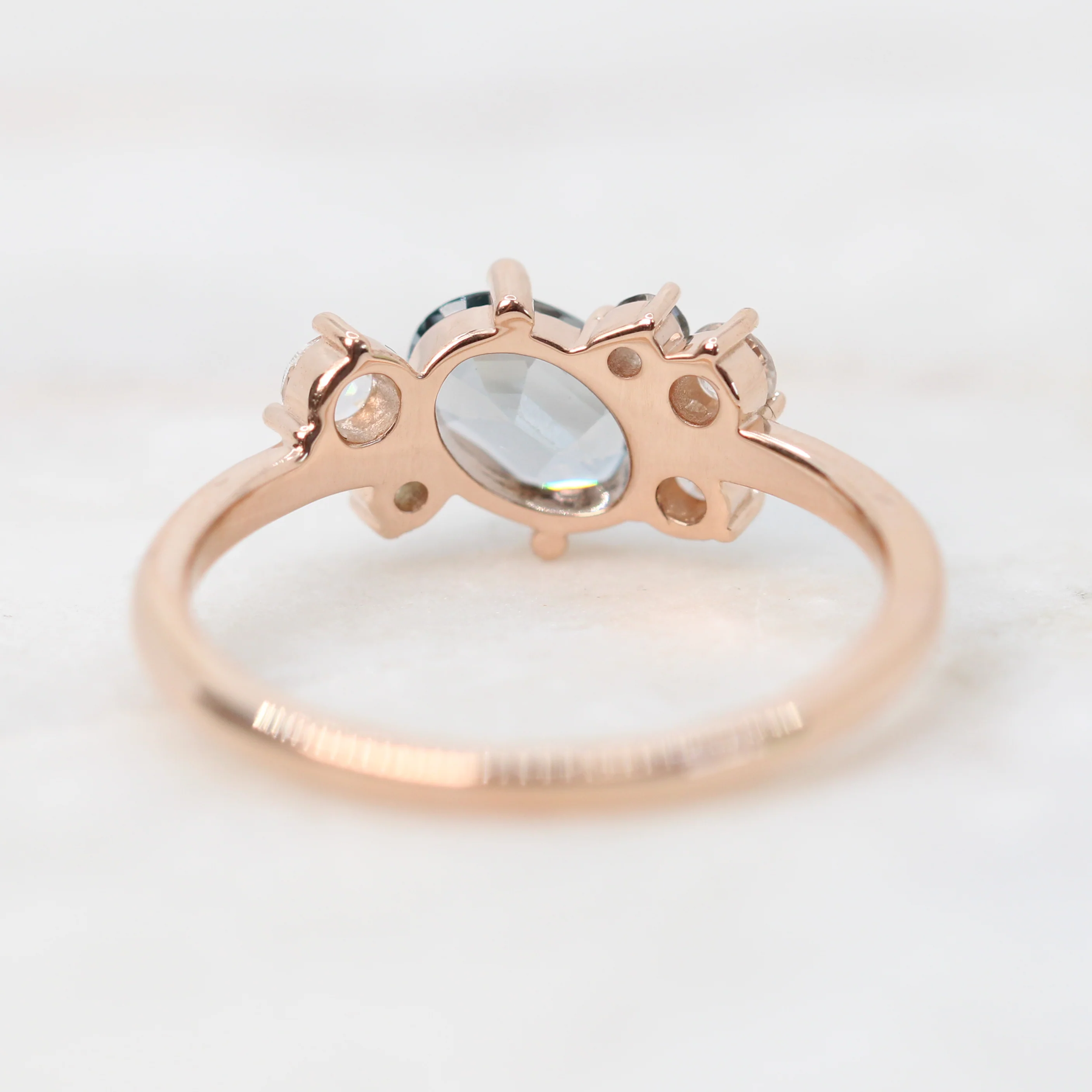 Lexus Ring with an Oval Spinel & Round White Diamond and Spinel Accents - Made to Order - Image 6