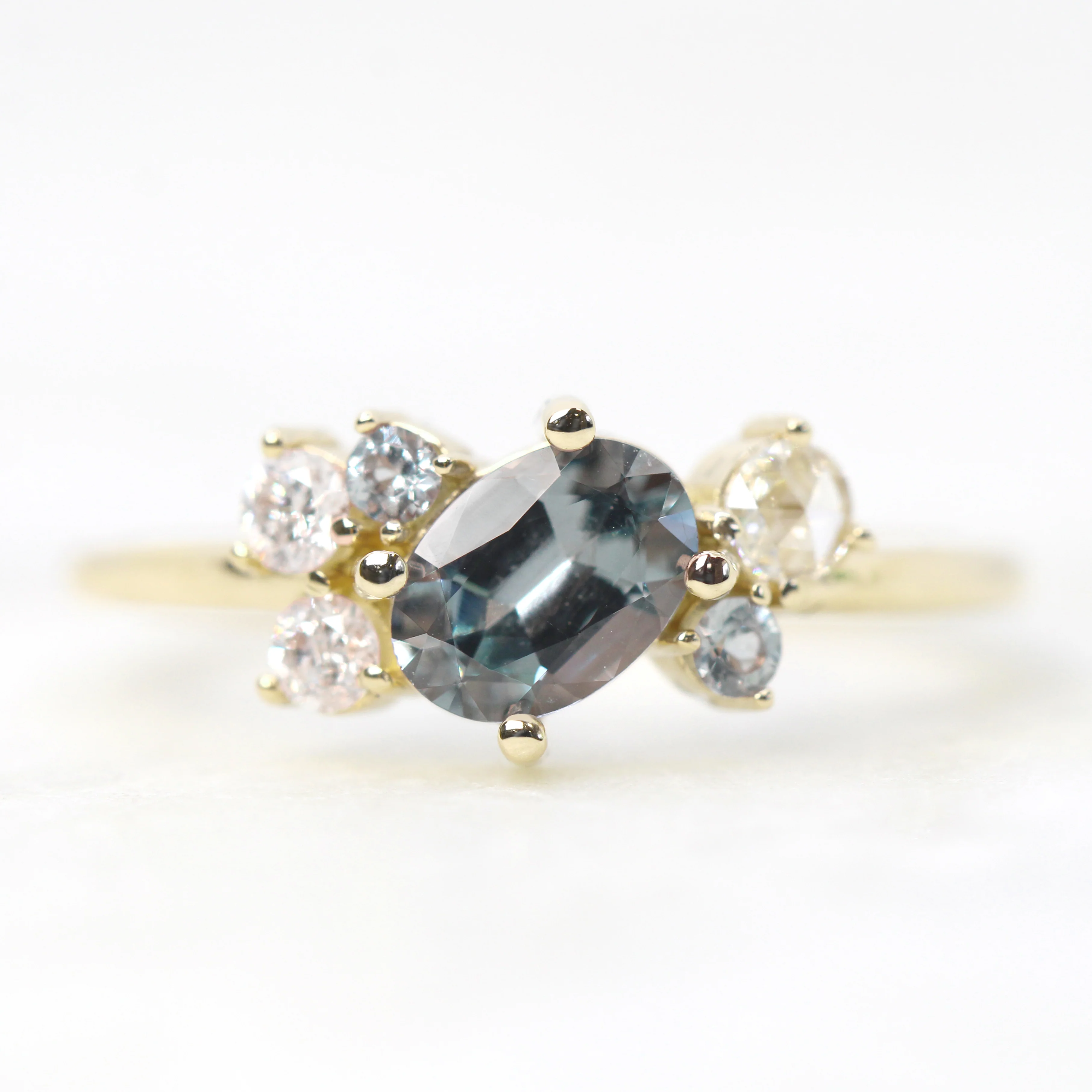 Lexus Ring with an Oval Spinel & Round White Diamond and Spinel Accents - Made to Order - Image 7