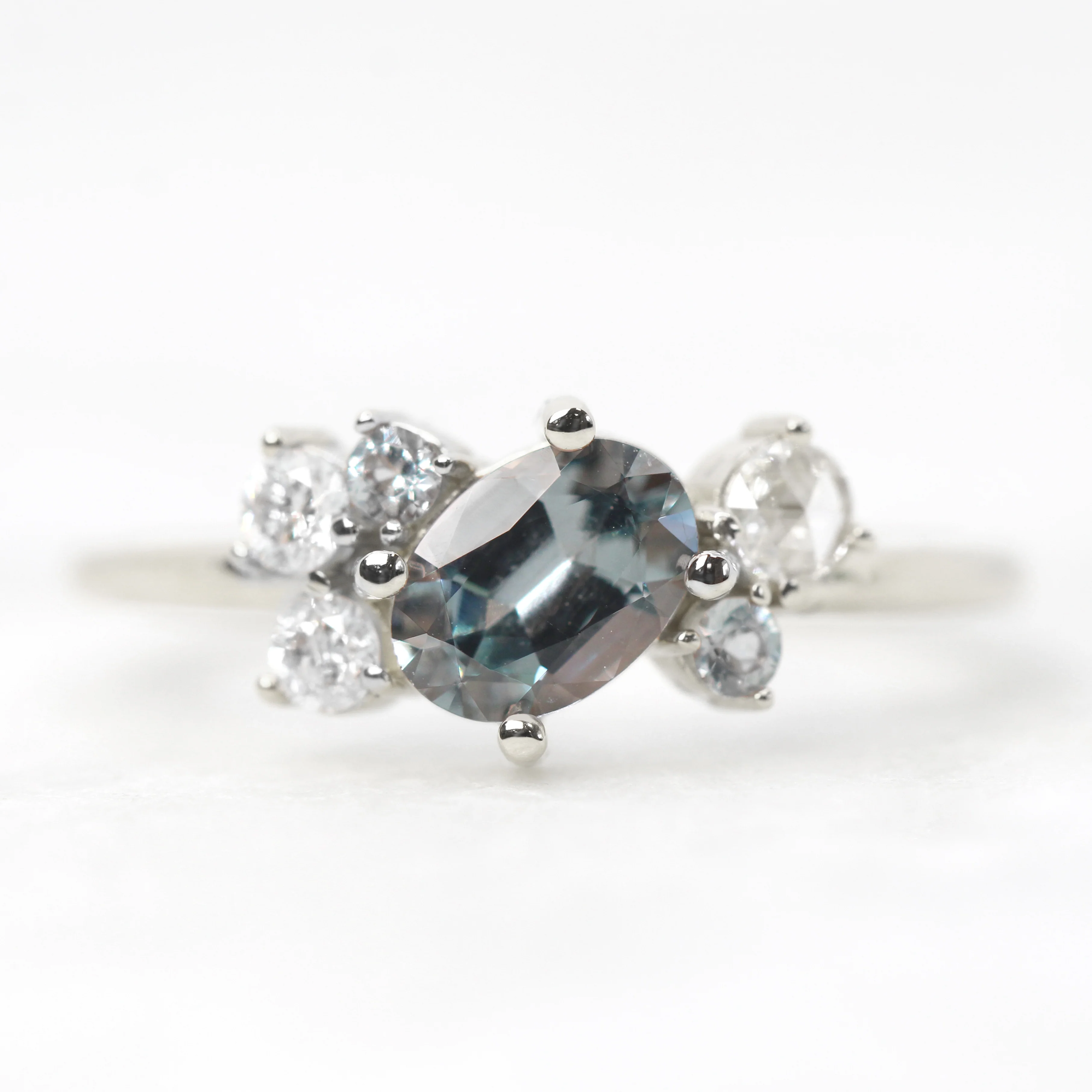 Lexus Ring with an Oval Spinel & Round White Diamond and Spinel Accents - Made to Order - Image 8