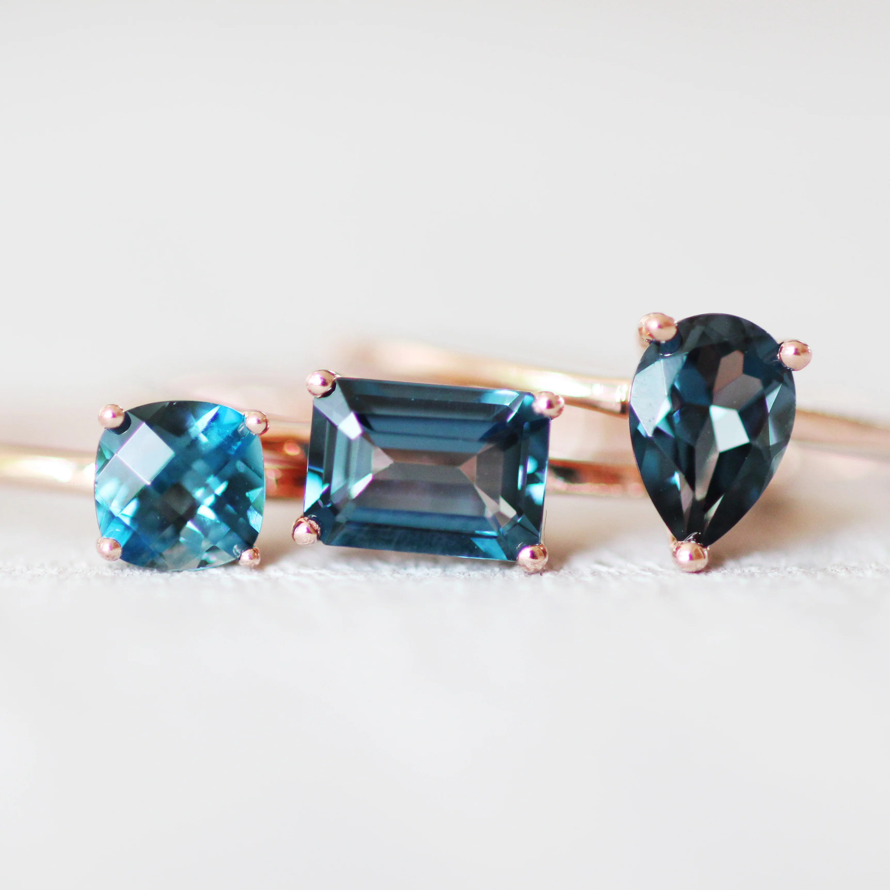 Ruthie Ring with an Emerald Cut London Blue Topaz - Made to Order - Image 6