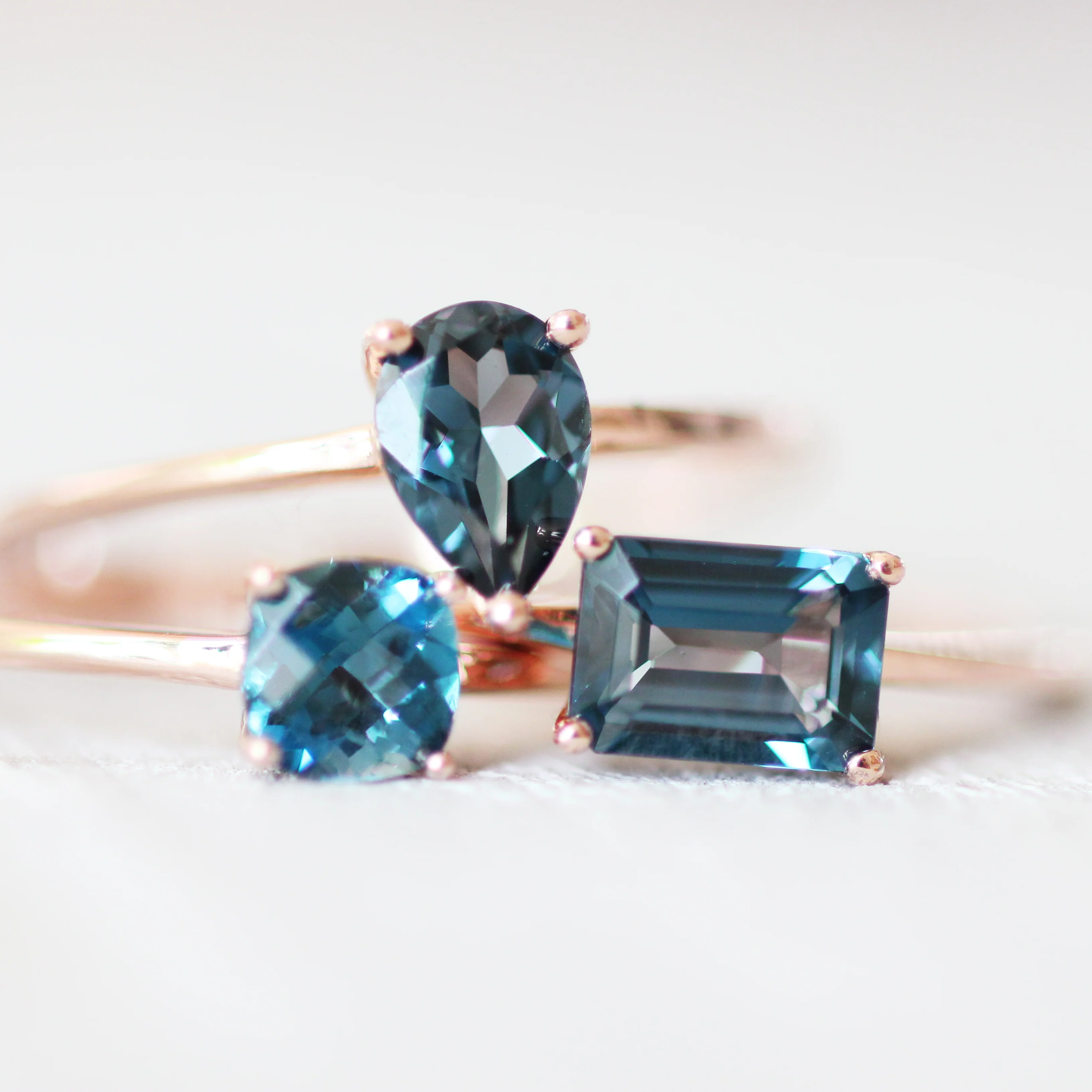 Ruthie Ring with a Cushion Cut London Blue Topaz - Made to Order - Image 5