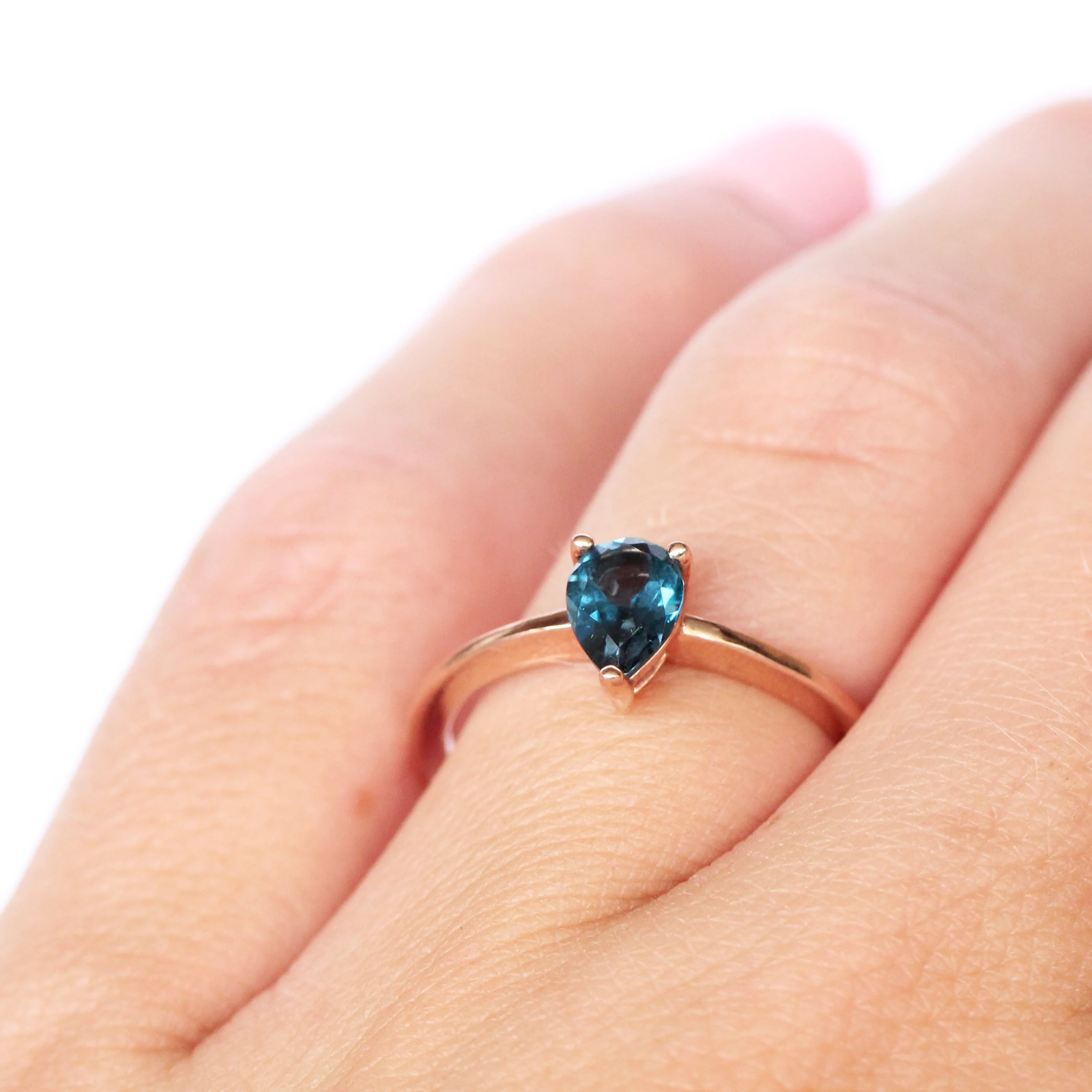 Ruthie Ring with a Pear London Blue Topaz - Made to Order - Image 10