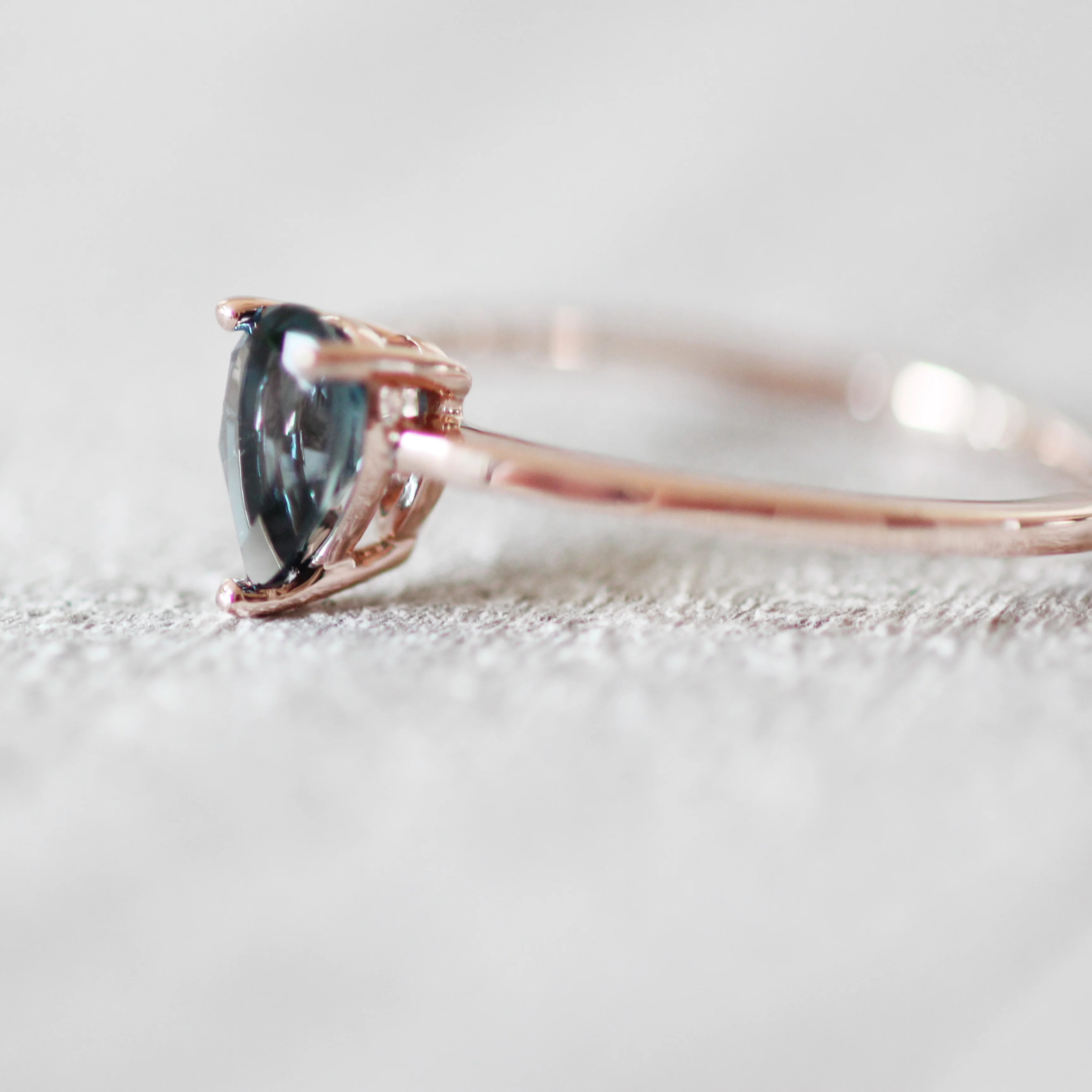 Ruthie Ring with a Pear London Blue Topaz - Made to Order - Image 3