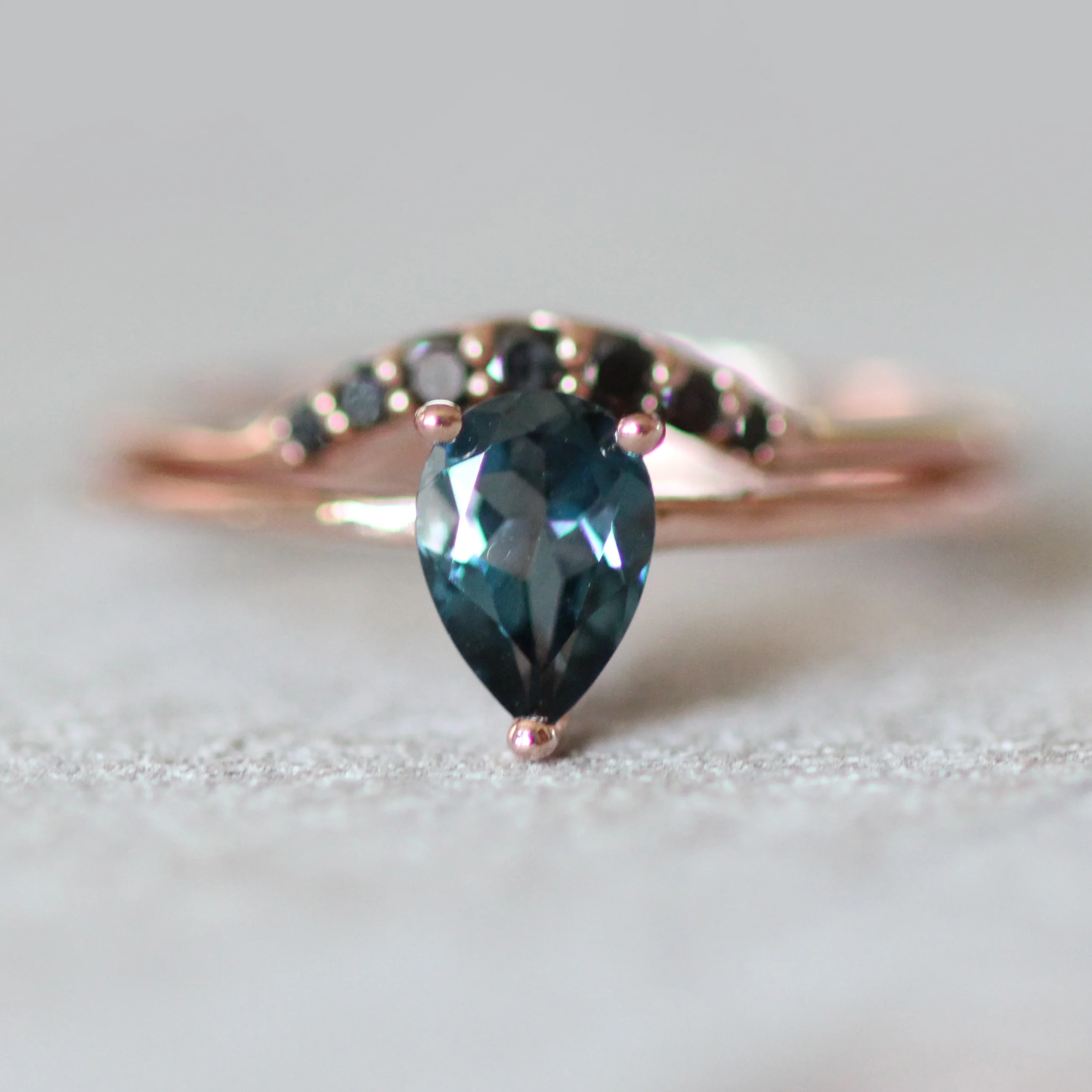 Ruthie Ring with a Pear London Blue Topaz - Made to Order - Image 6