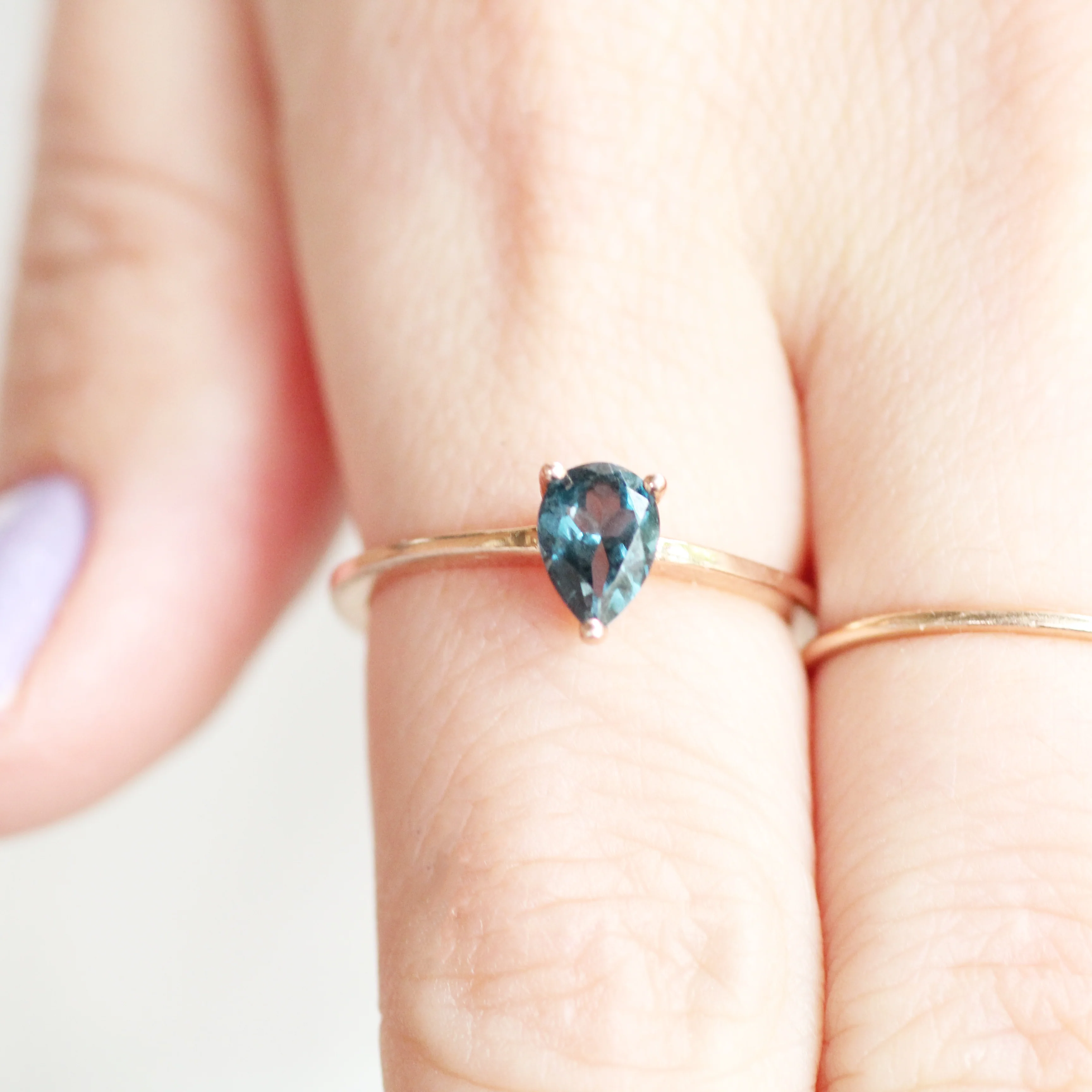 Ruthie Ring with a Pear London Blue Topaz - Made to Order - Image 8