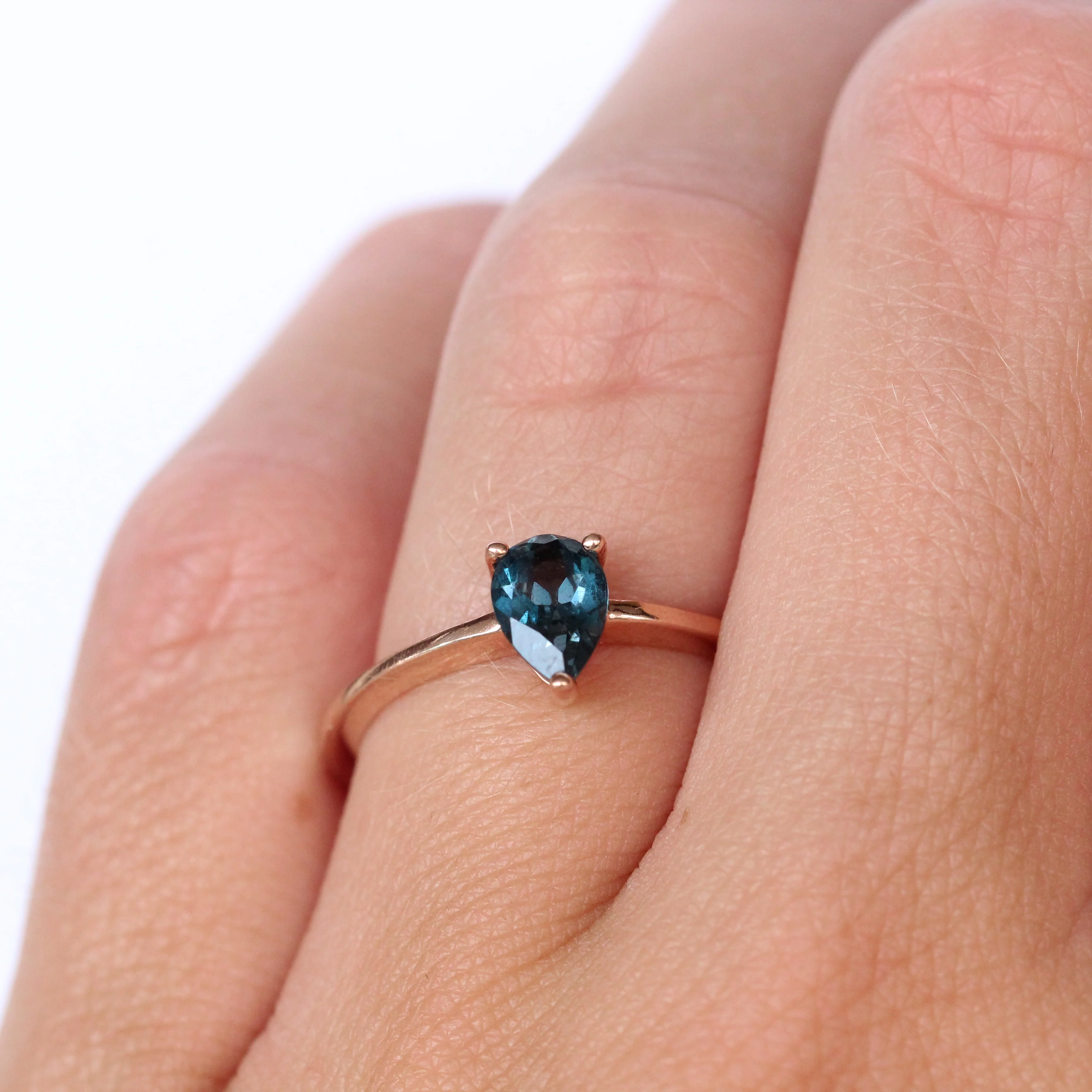 Ruthie Ring with a Pear London Blue Topaz - Made to Order - Image 9