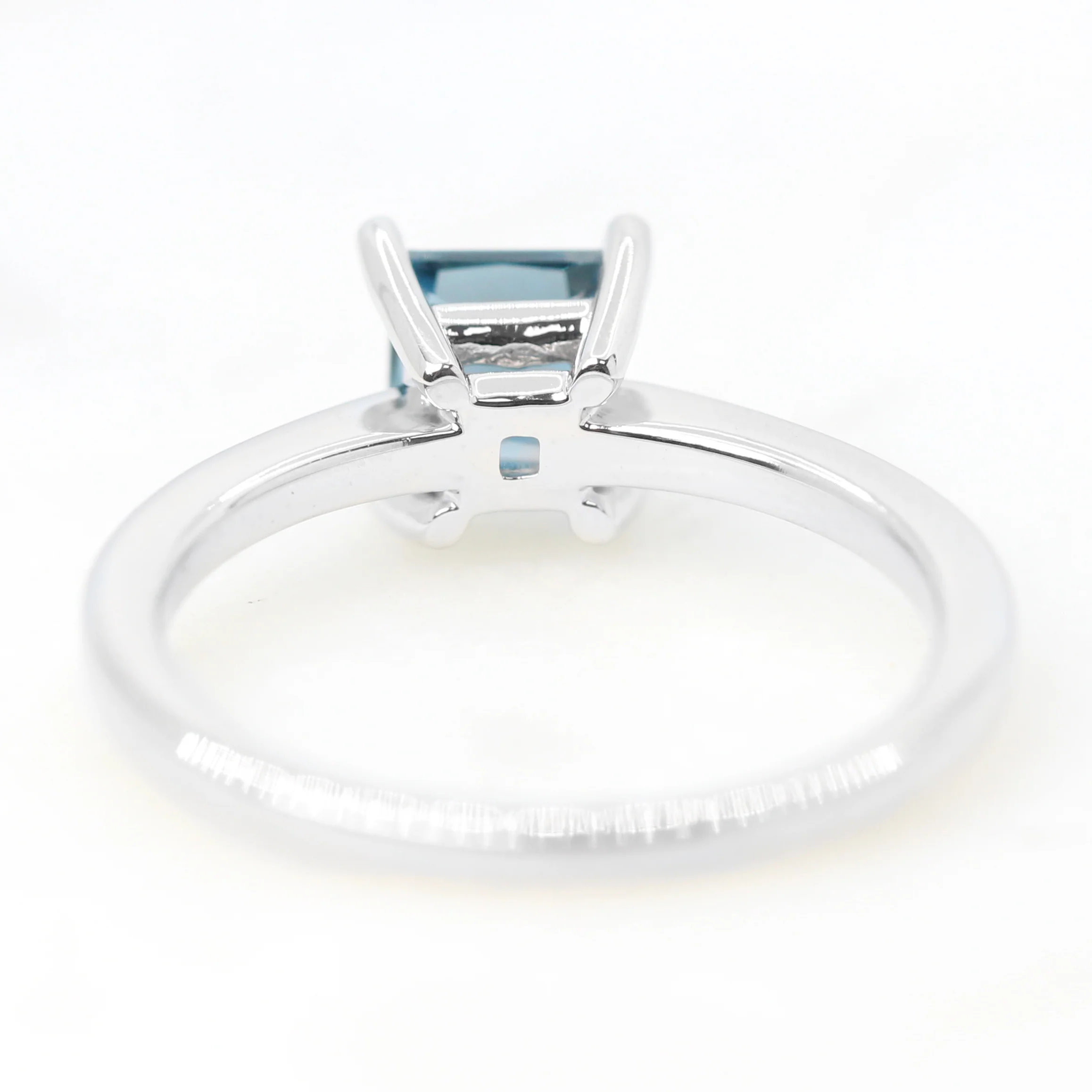 Ruthie Ring with a Princess Cut London Blue Topaz - Made to Order - Image 3