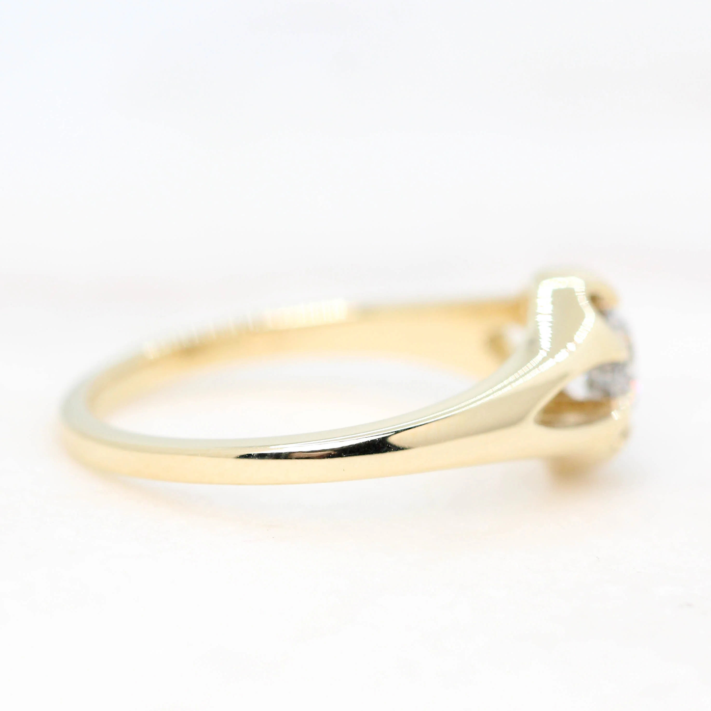 Lotus Ring with a 0.50 Carat Round Salt and Pepper Diamond - Made to Order - Image 6