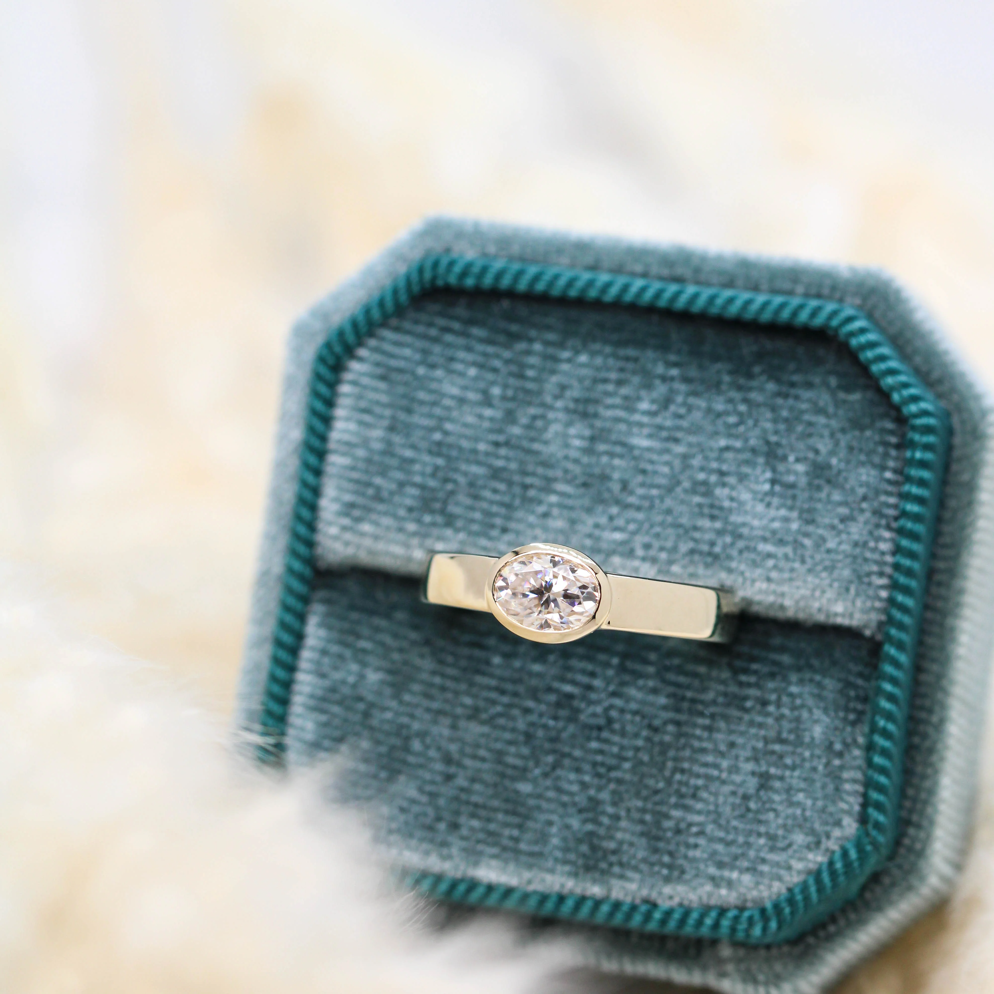 Mabel Ring with an Oval Moissanite - Made to Order, Choose Your Gold Tone - Image 12